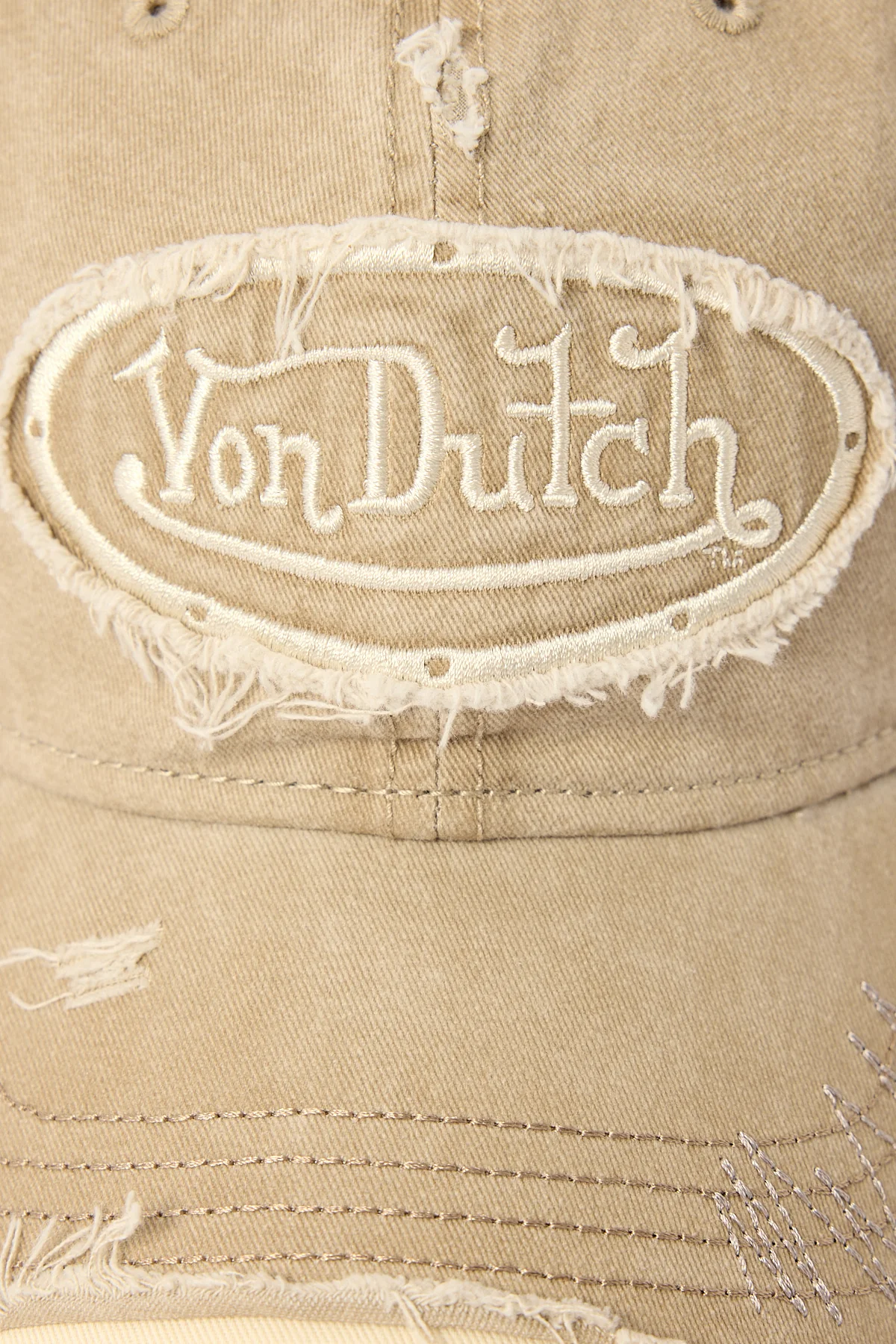 Von Dutch Zigzag Overdye Wash Dad Cap Dark Taupe - Image 2