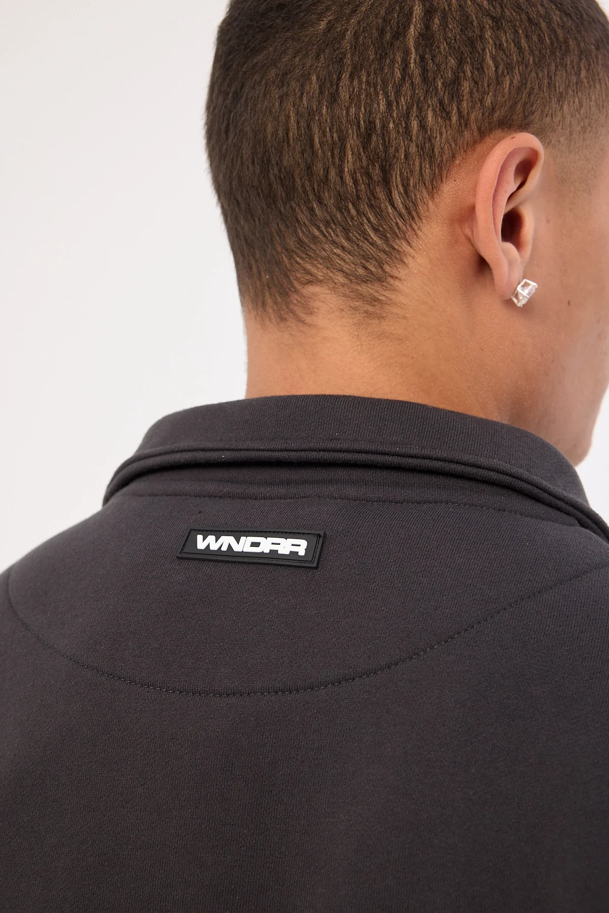 Wndrr Frequency Panel 1/4 Zip Sweat Faded Black - Image 6