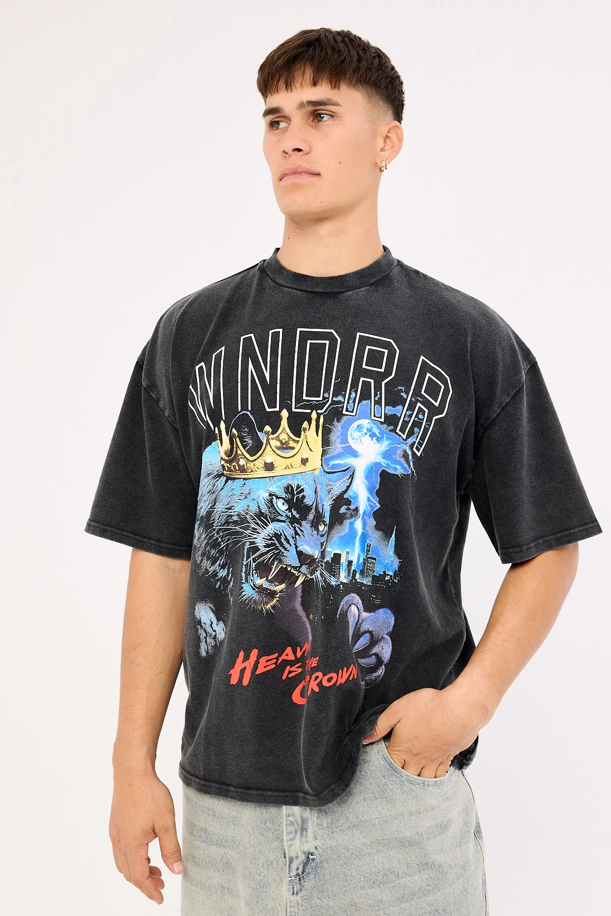 Wndrr Monarch Heavy Weight Tee Washed Black - Image 3