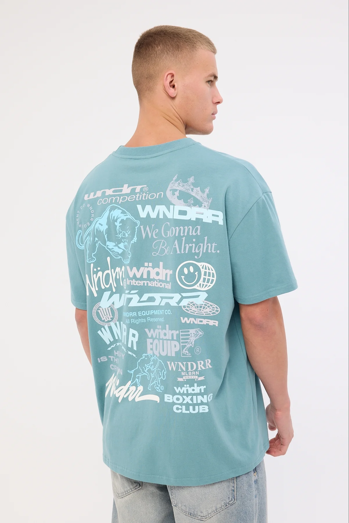 Wndrr Syndicate Box Fit Tee Dusk Blue