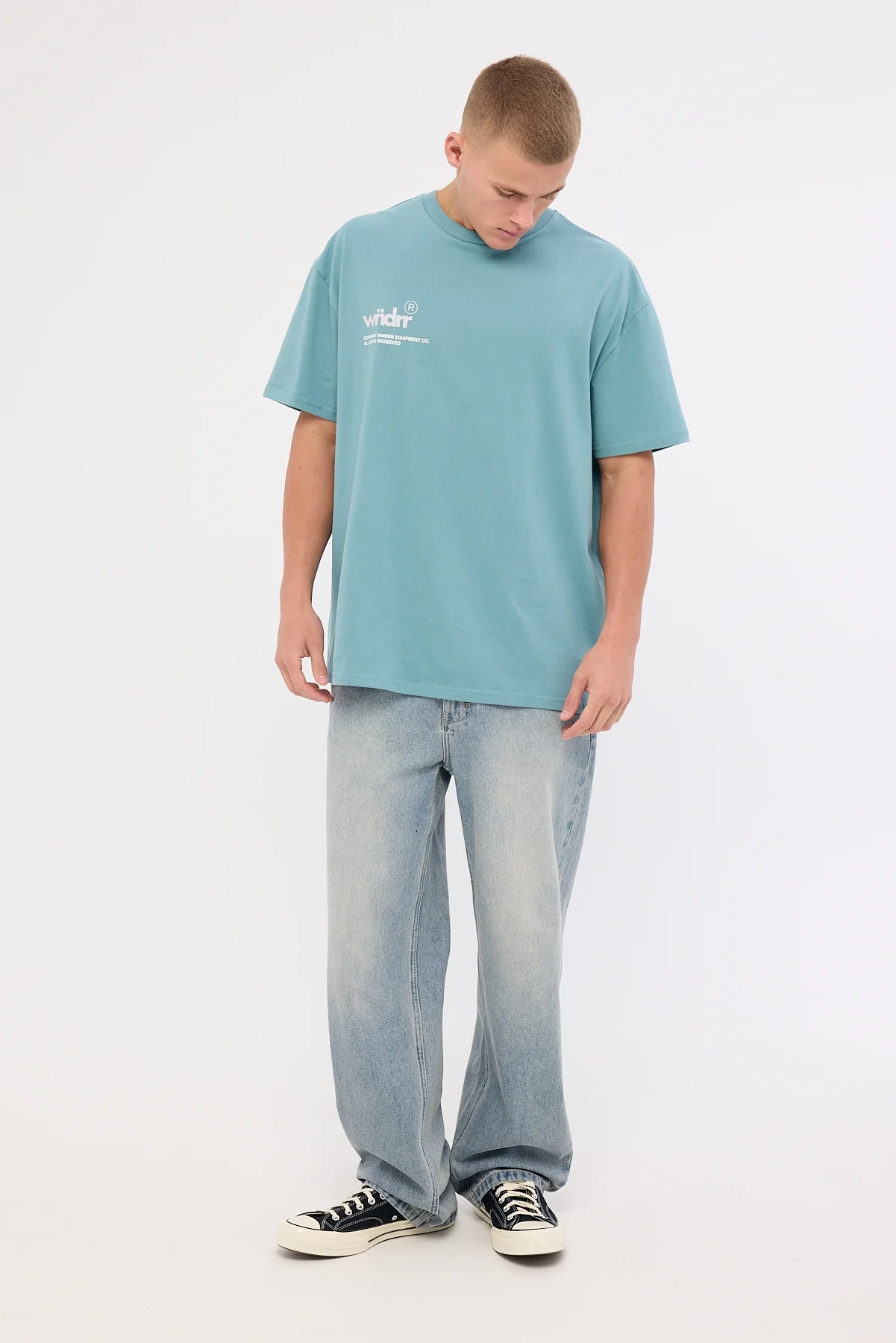 Wndrr Syndicate Box Fit Tee Dusk Blue - Image 2