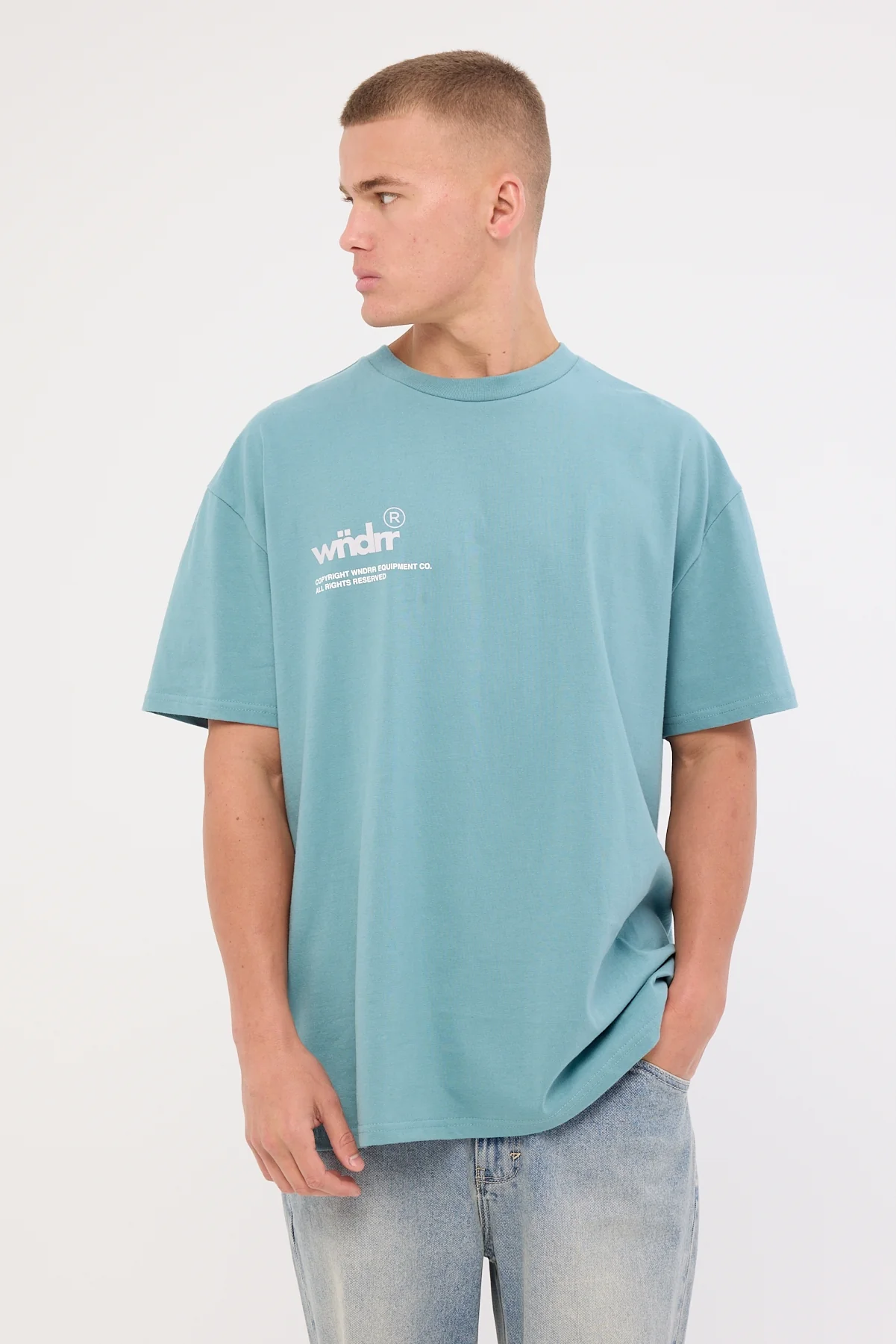 Wndrr Syndicate Box Fit Tee Dusk Blue - Image 3