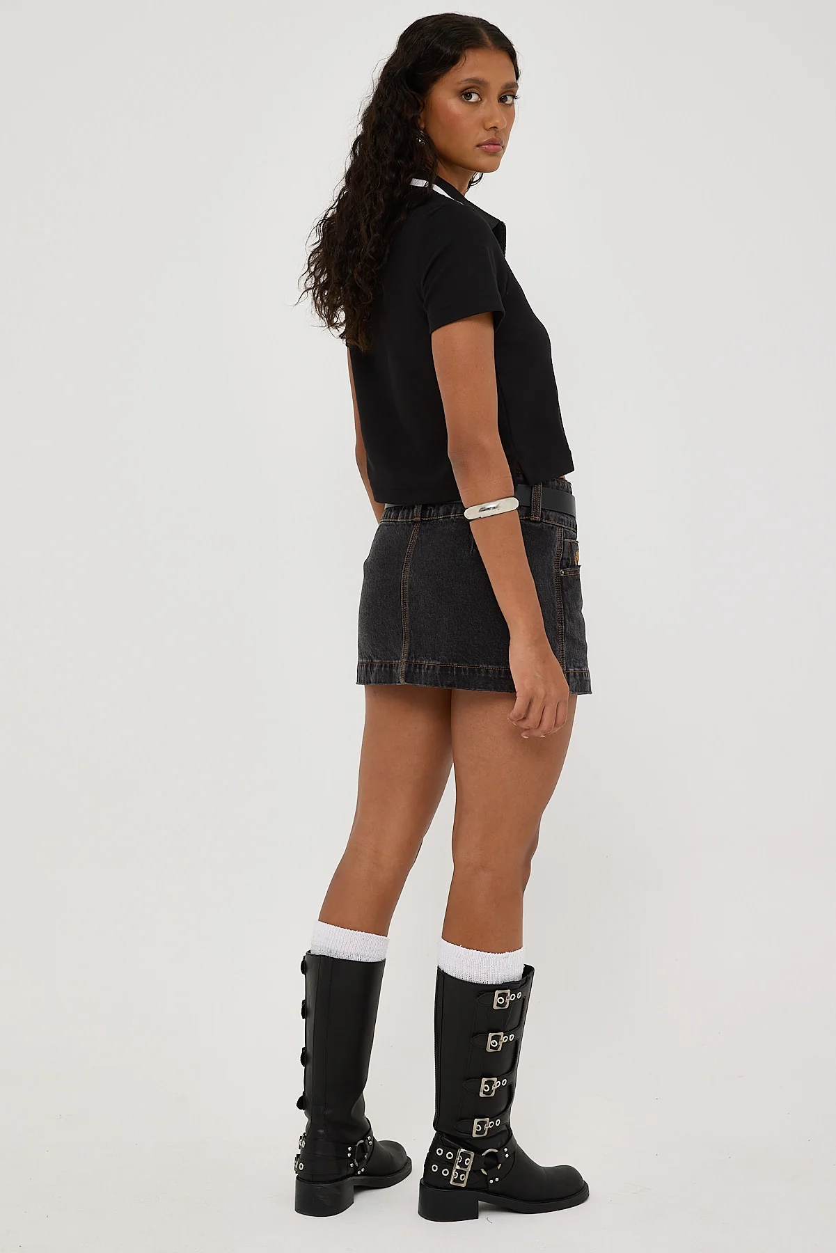 Worship 00s Micro Skirt Black Rinse - Image 4