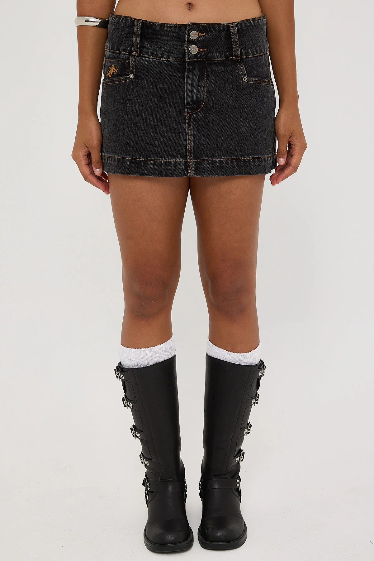 Worship 00s Micro Skirt Black Rinse - Image 6