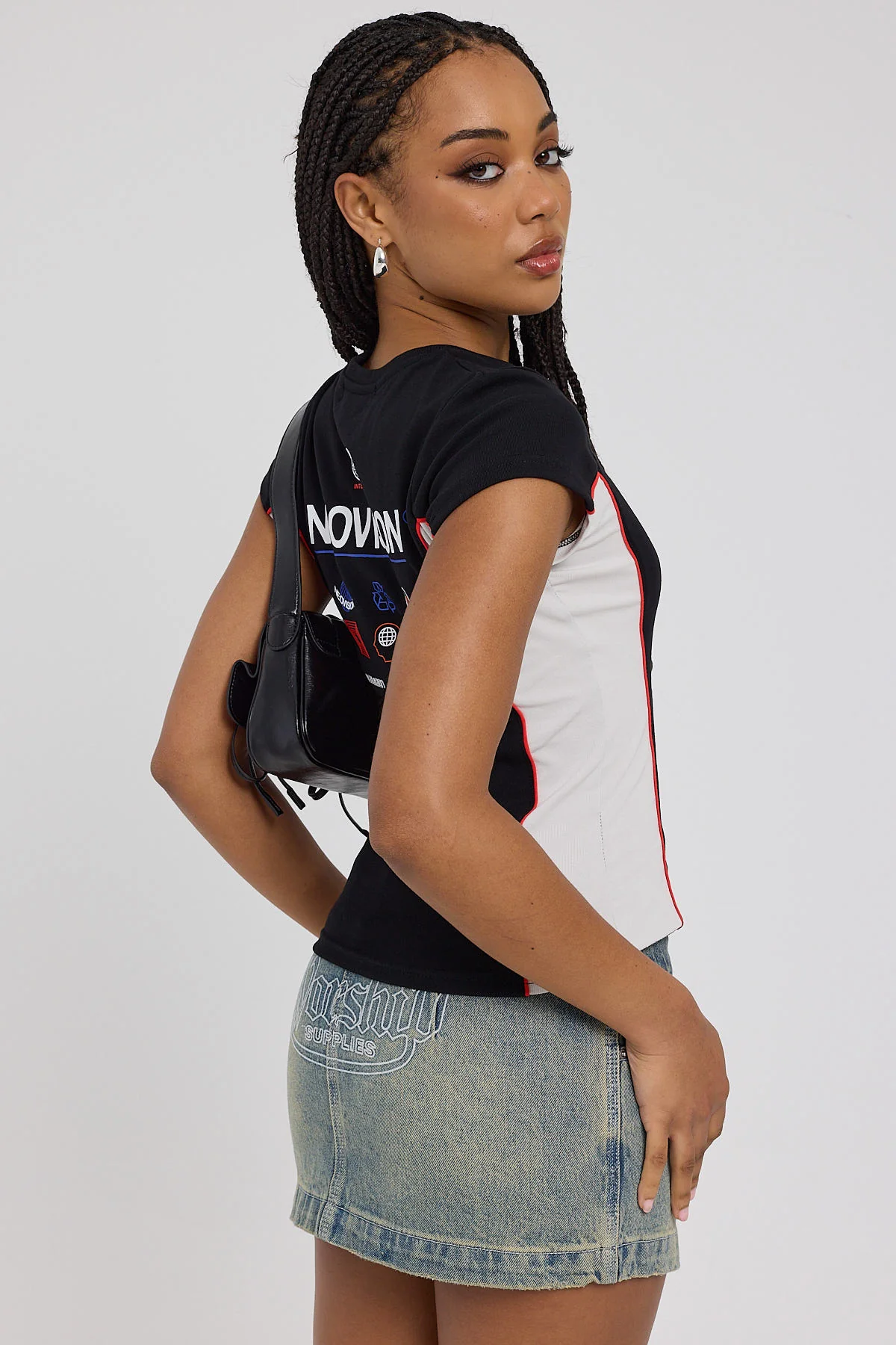 Worship 00s Micro Skirt Garbage Grime Blue - Image 4