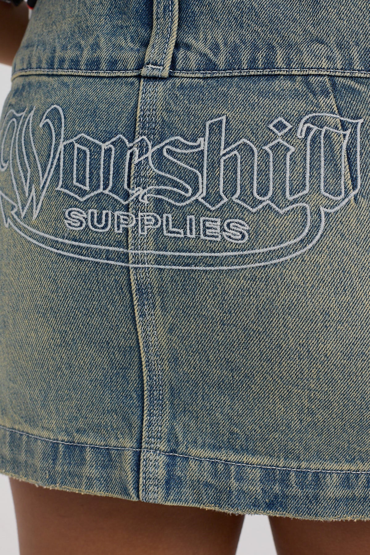 Worship 00s Micro Skirt Garbage Grime Blue - Image 5