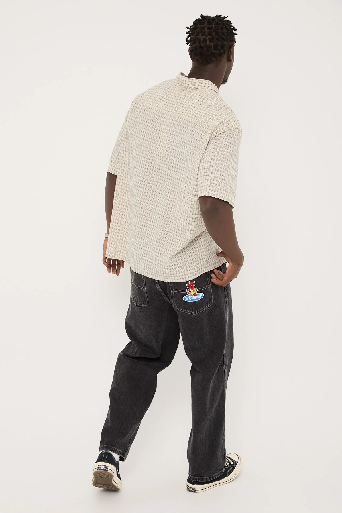 Worship Be Cool Big Lounger Jean Black Rinse - Image 5