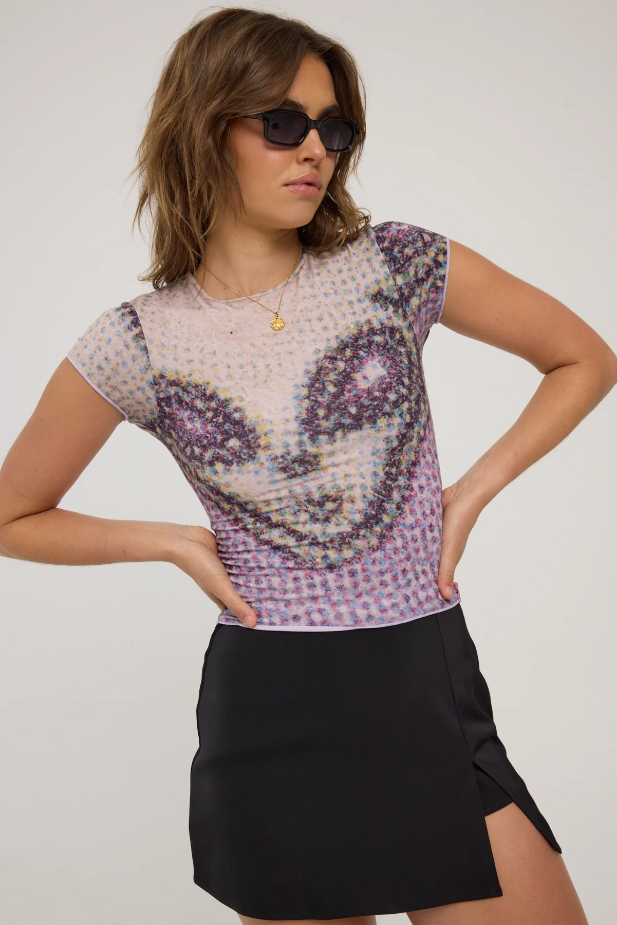 Worship Be Seen Cap Sleeve Tee Heron - Image 5