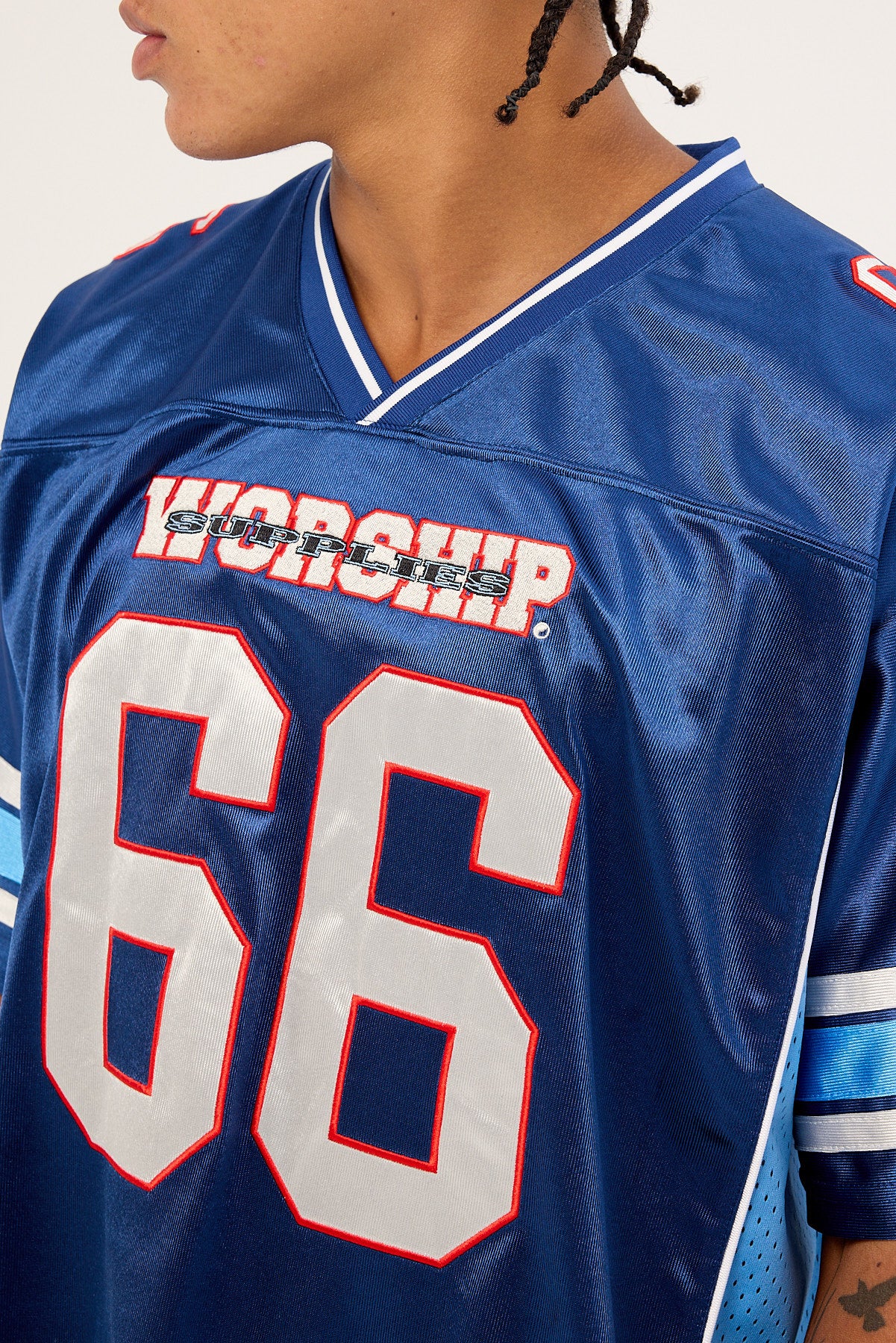 Worship Belter Mesh Jersey Tee Blue Depths - Image 5