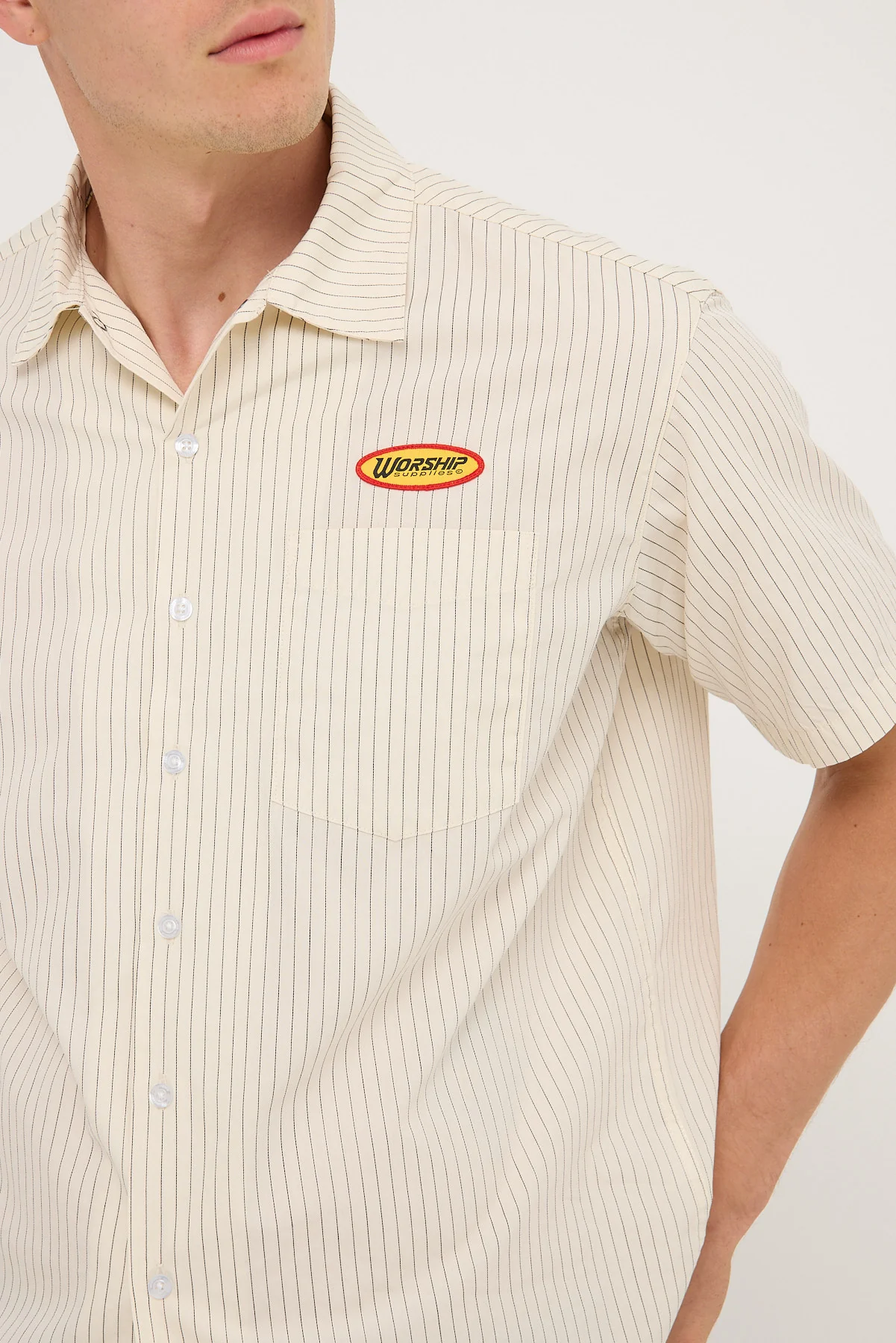 Worship Bistro Short Sleeve Shirt Bone - Image 3