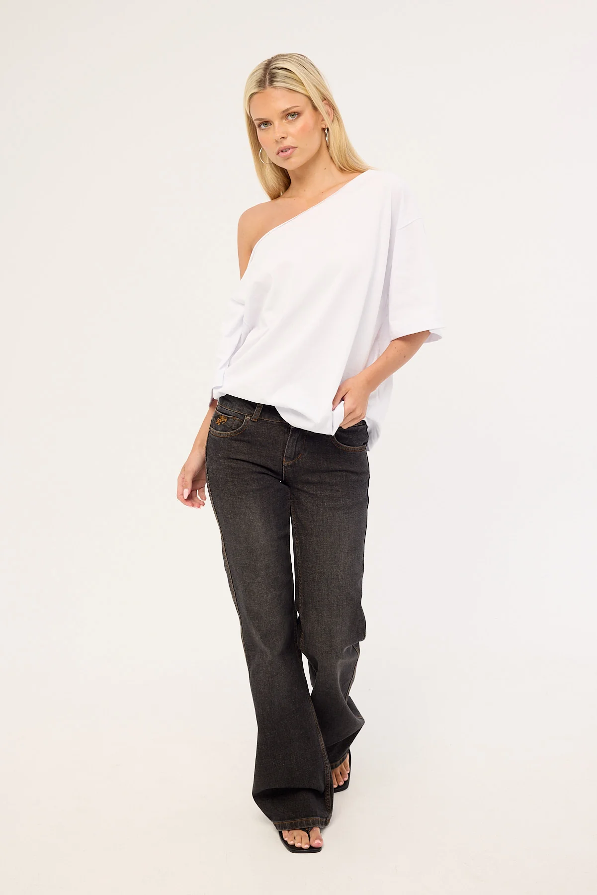 Worship Bootcut Low Rider Jean Worship Black Dust