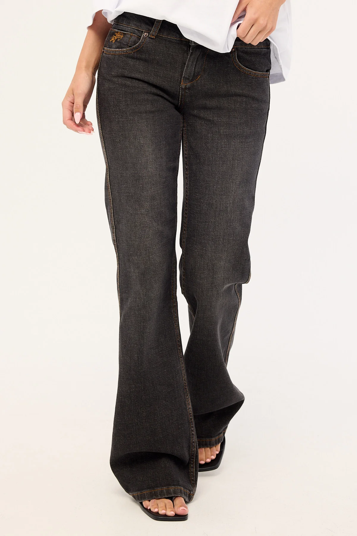 Worship Bootcut Low Rider Jean Worship Black Dust - Image 2