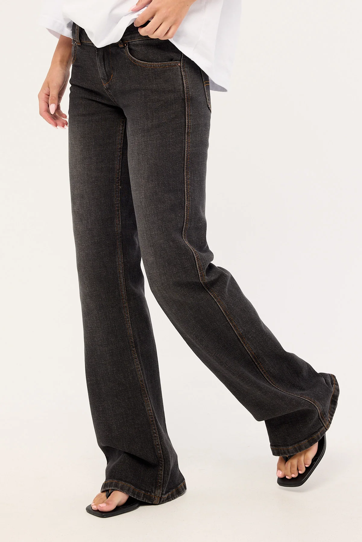 Worship Bootcut Low Rider Jean Worship Black Dust - Image 3