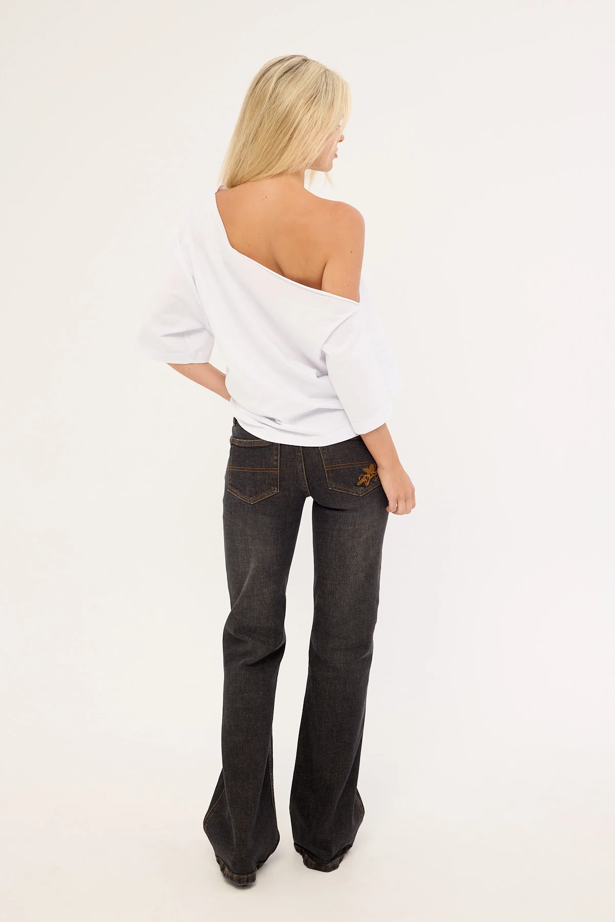 Worship Bootcut Low Rider Jean Worship Black Dust - Image 5