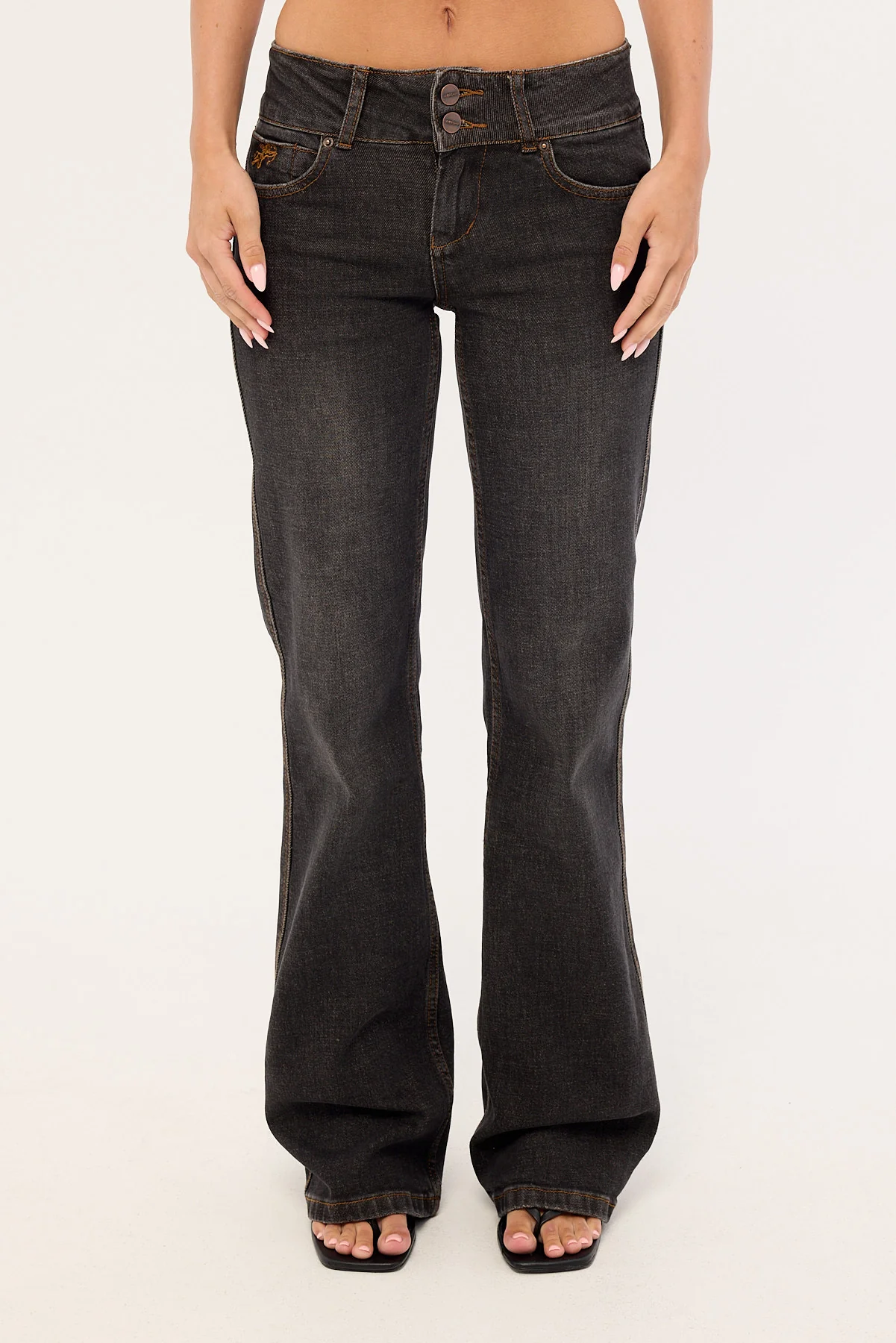 Worship Bootcut Low Rider Jean Worship Black Dust - Image 7