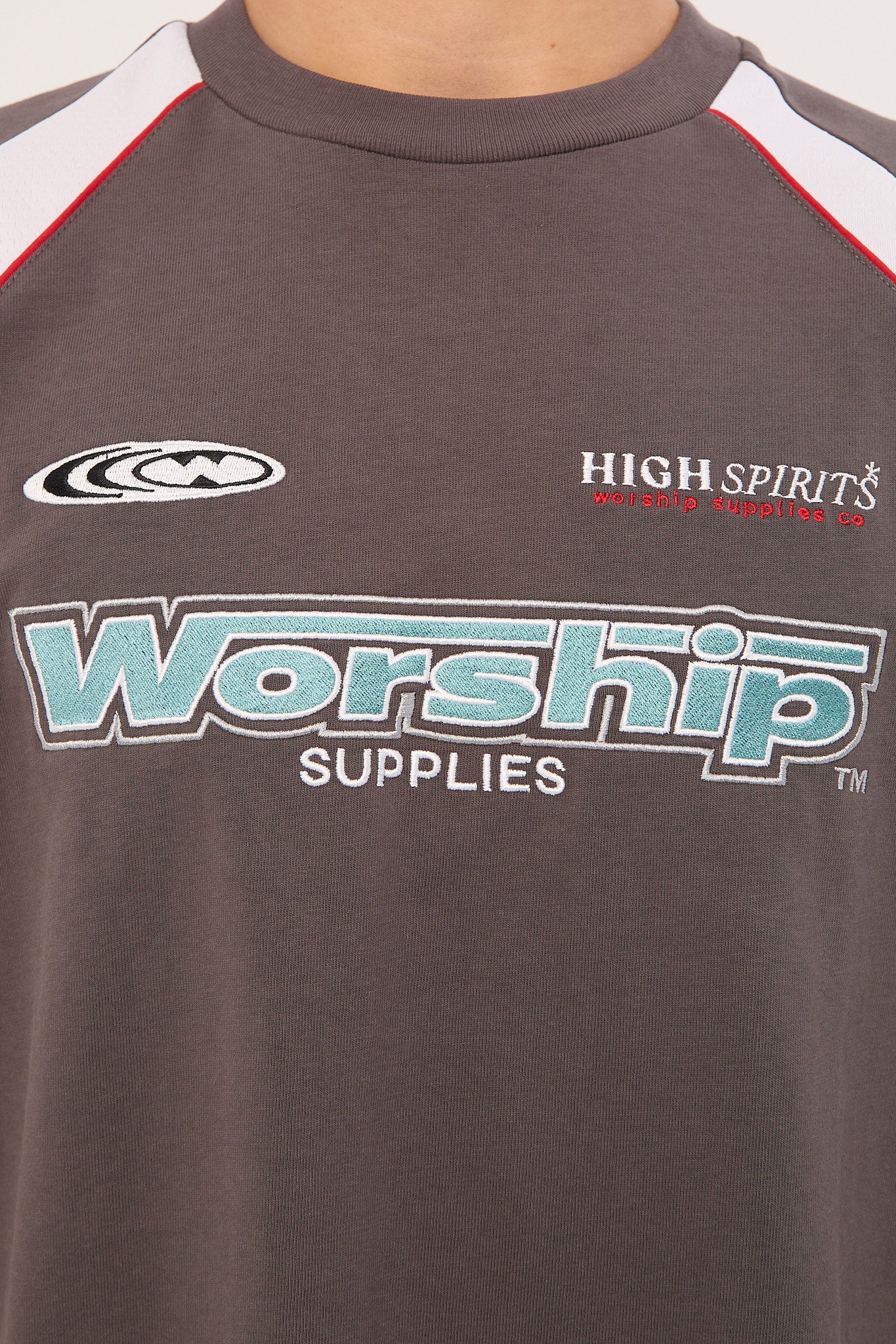 Worship Burner Oversize Raglan Panel Tee Worn Black - Image 6