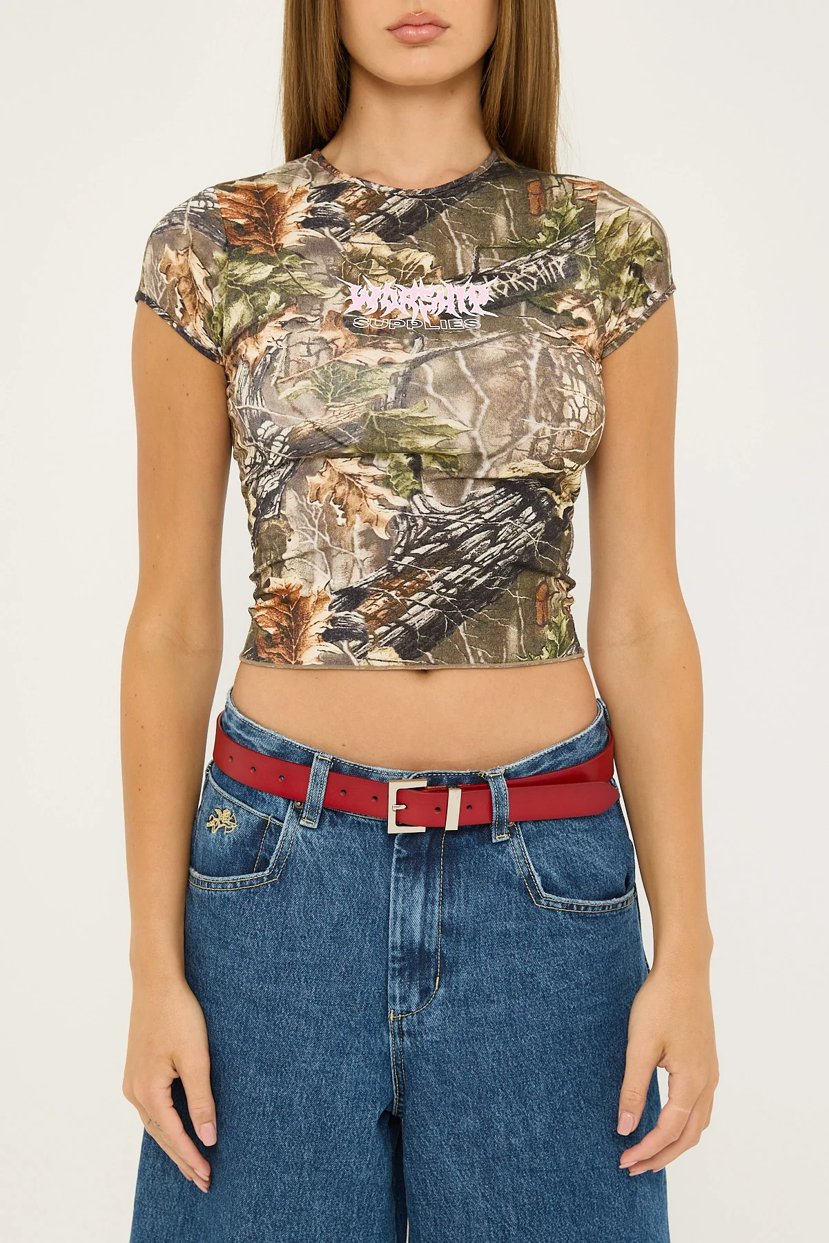 Worship Bushman Cap Sleeve Tee Bushman Yardage Print - Image 7