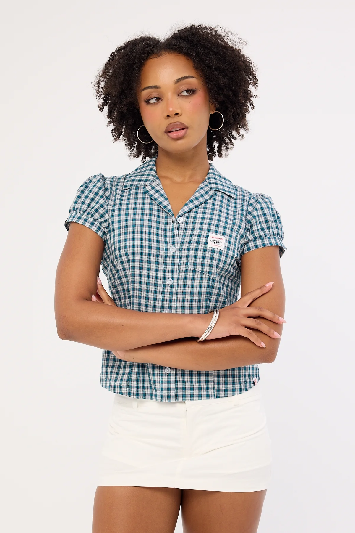 Worship Checkmate Baby Short Sleeve Shirt Blue - Image 3