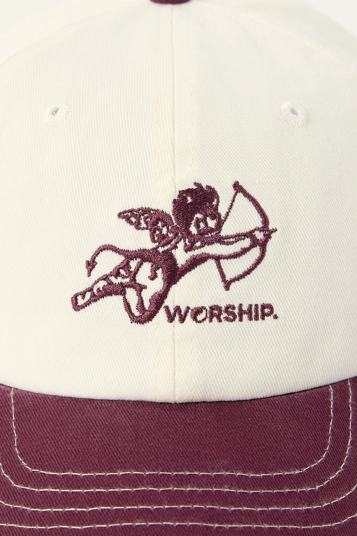 Worship Cherub 6 Panel Hat Blackberry/Cream - Image 2