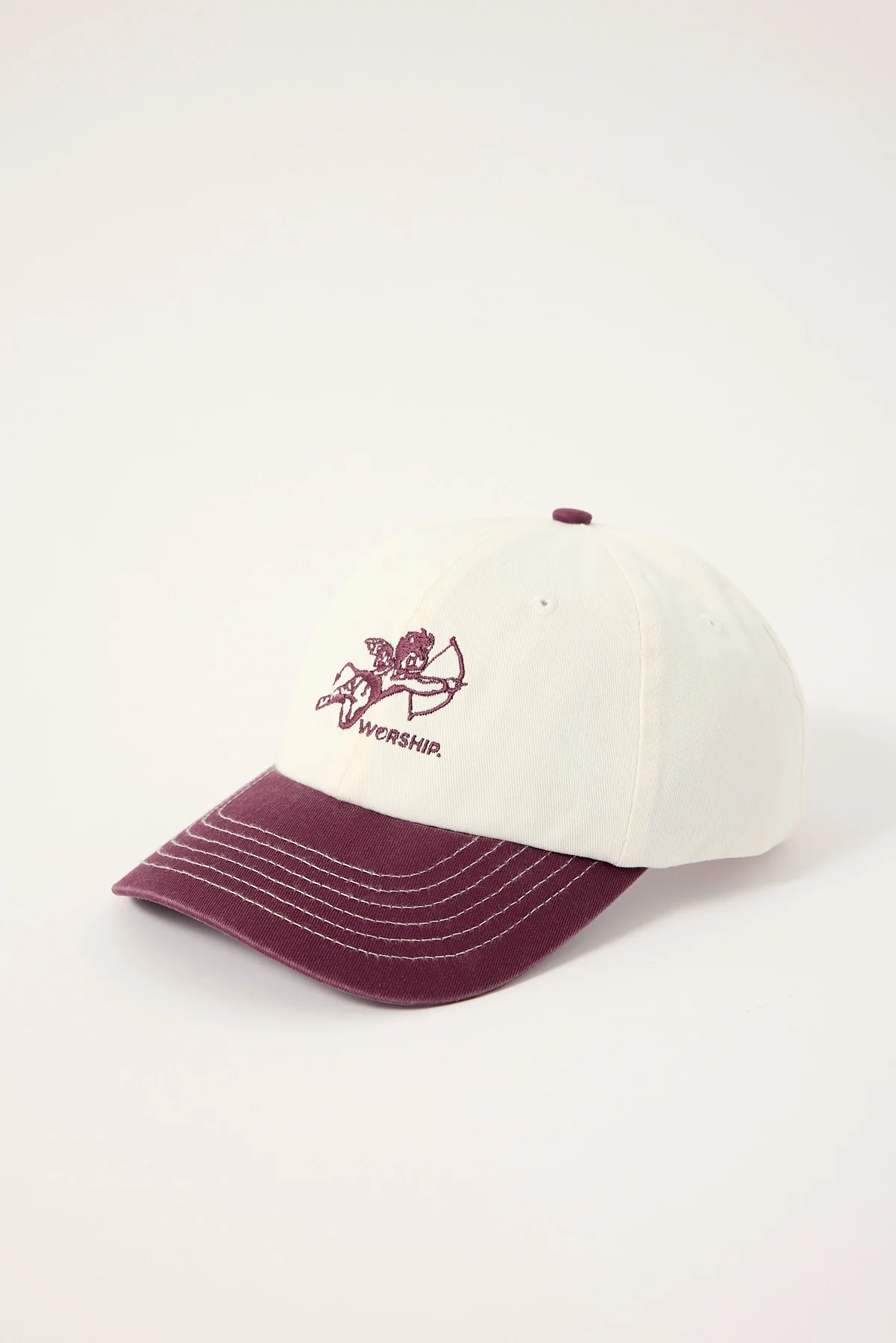 Worship Cherub 6 Panel Hat Blackberry/Cream - Image 3
