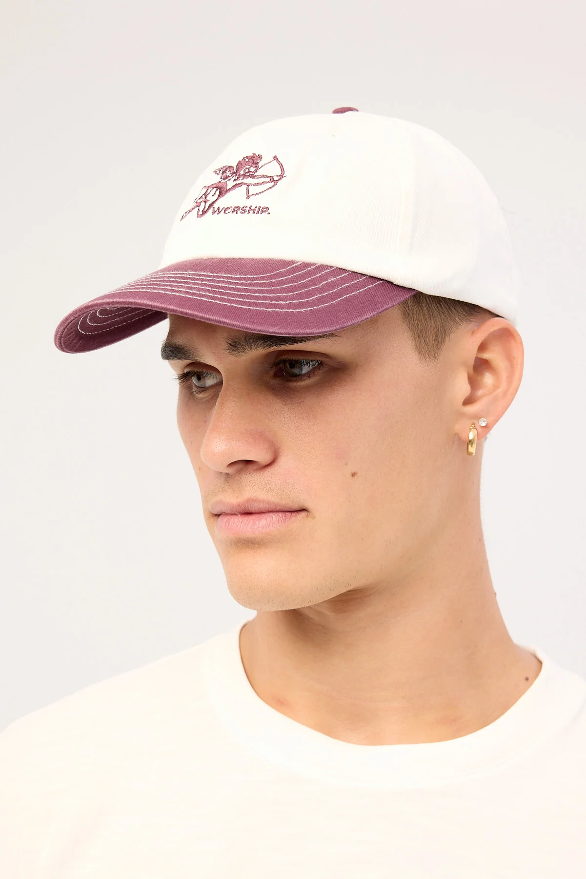Worship Cherub 6 Panel Hat Blackberry/Cream - Image 5