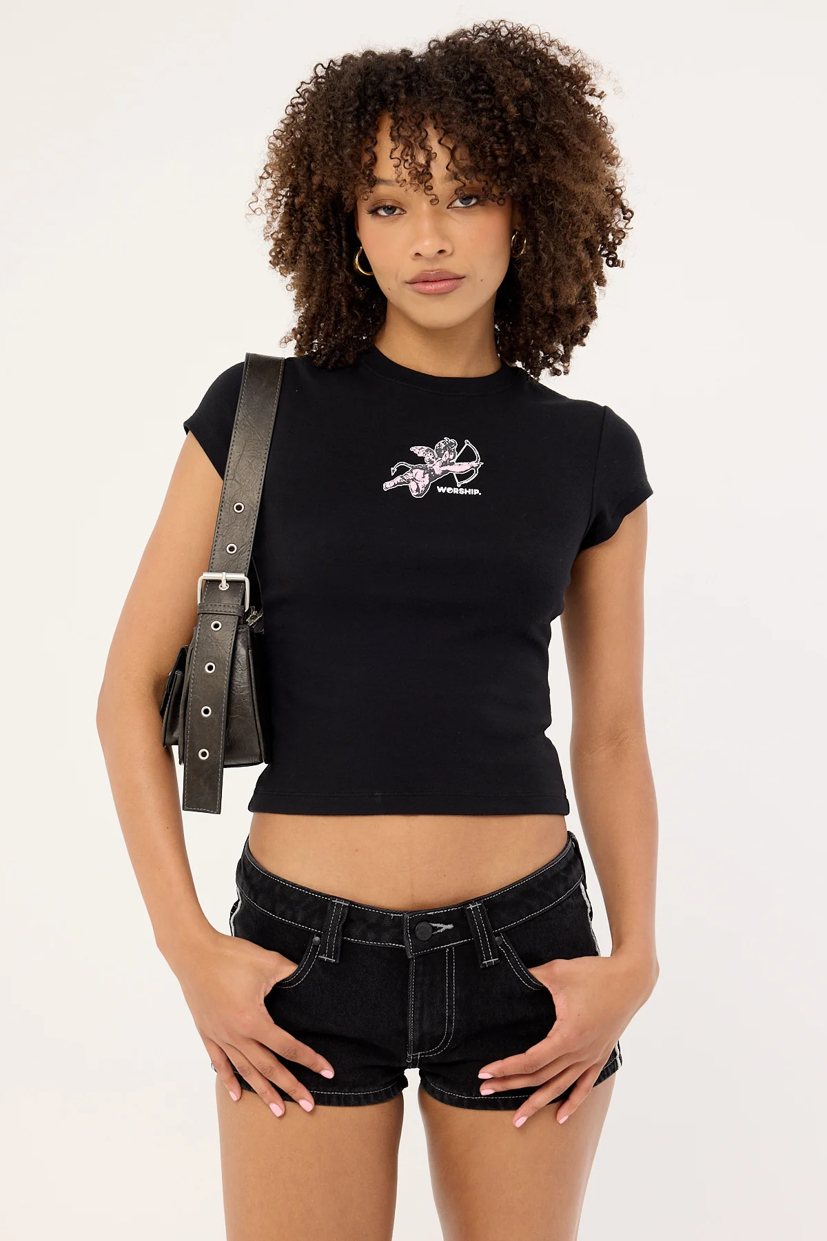 Worship Cherub Cap Sleeve Tee Black