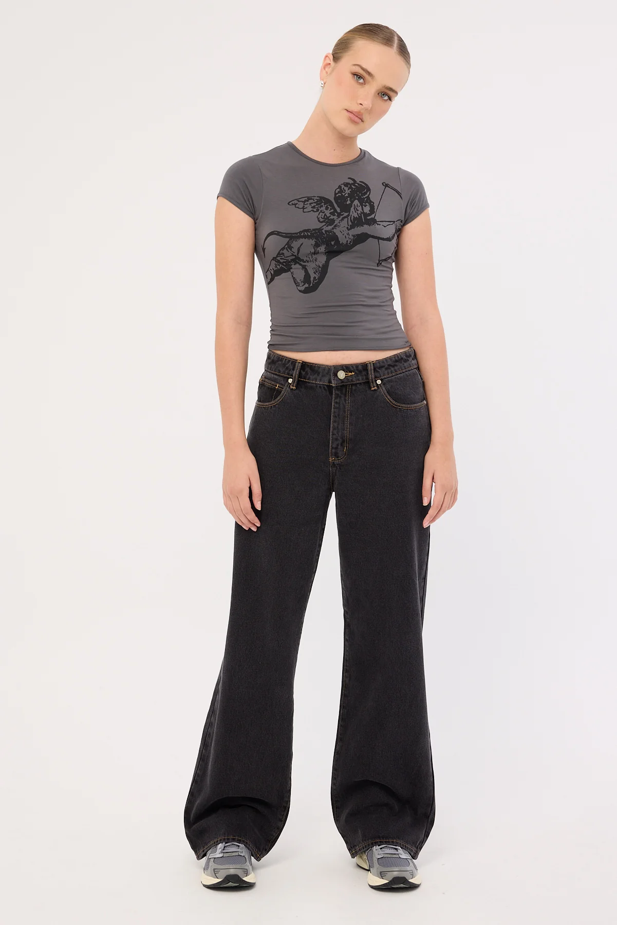 Worship Cherub Cap Sleeve Top Worn Black - Image 2