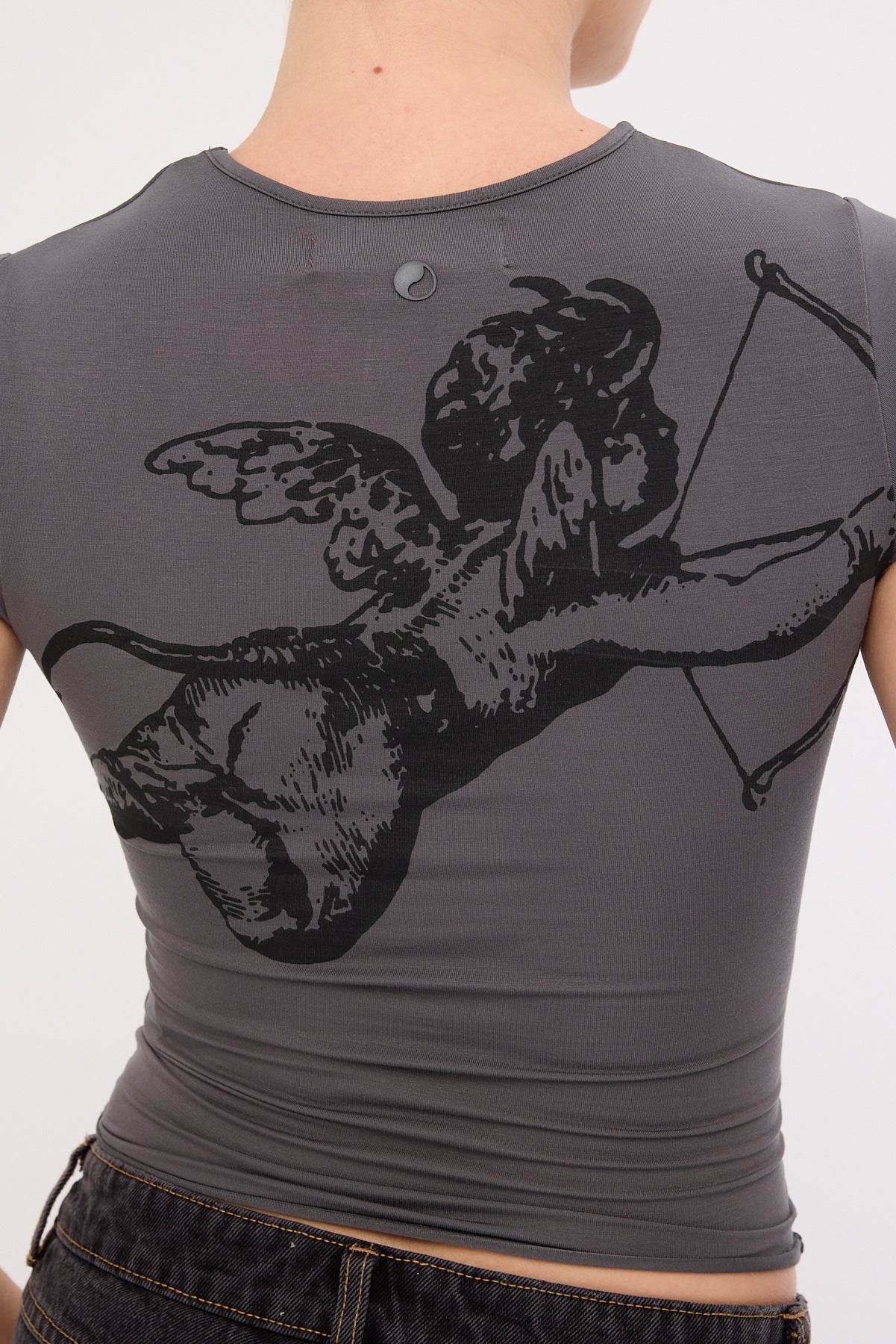 Worship Cherub Cap Sleeve Top Worn Black - Image 6