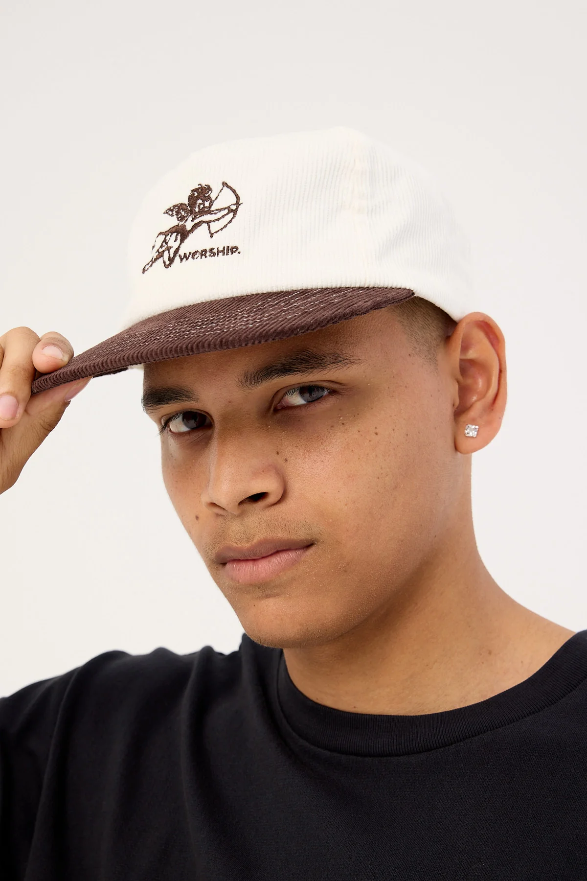 Worship Cherub Cord 5 Panel Hat Dark Choc - Image 2