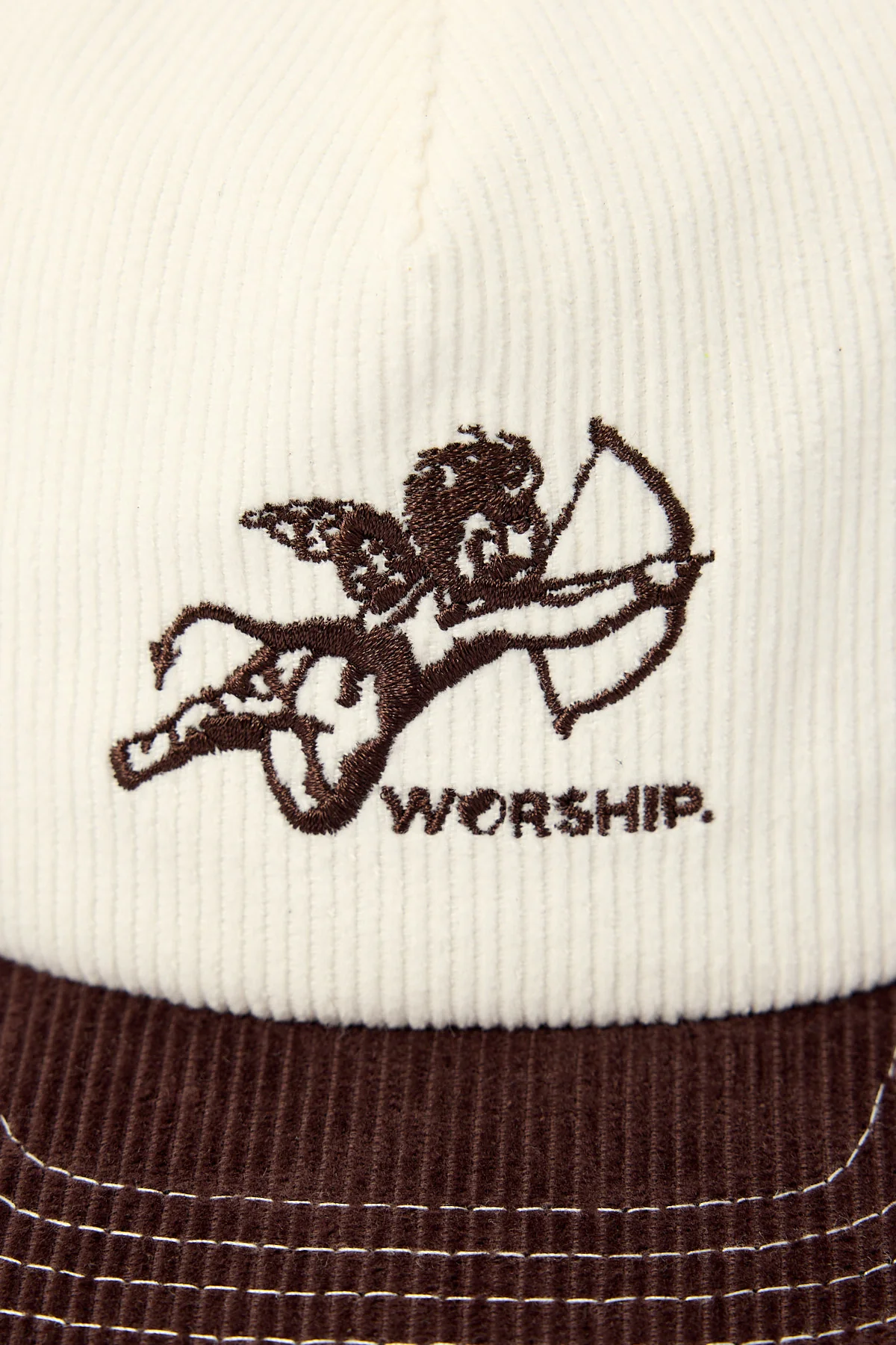 Worship Cherub Cord 5 Panel Hat Dark Choc - Image 3