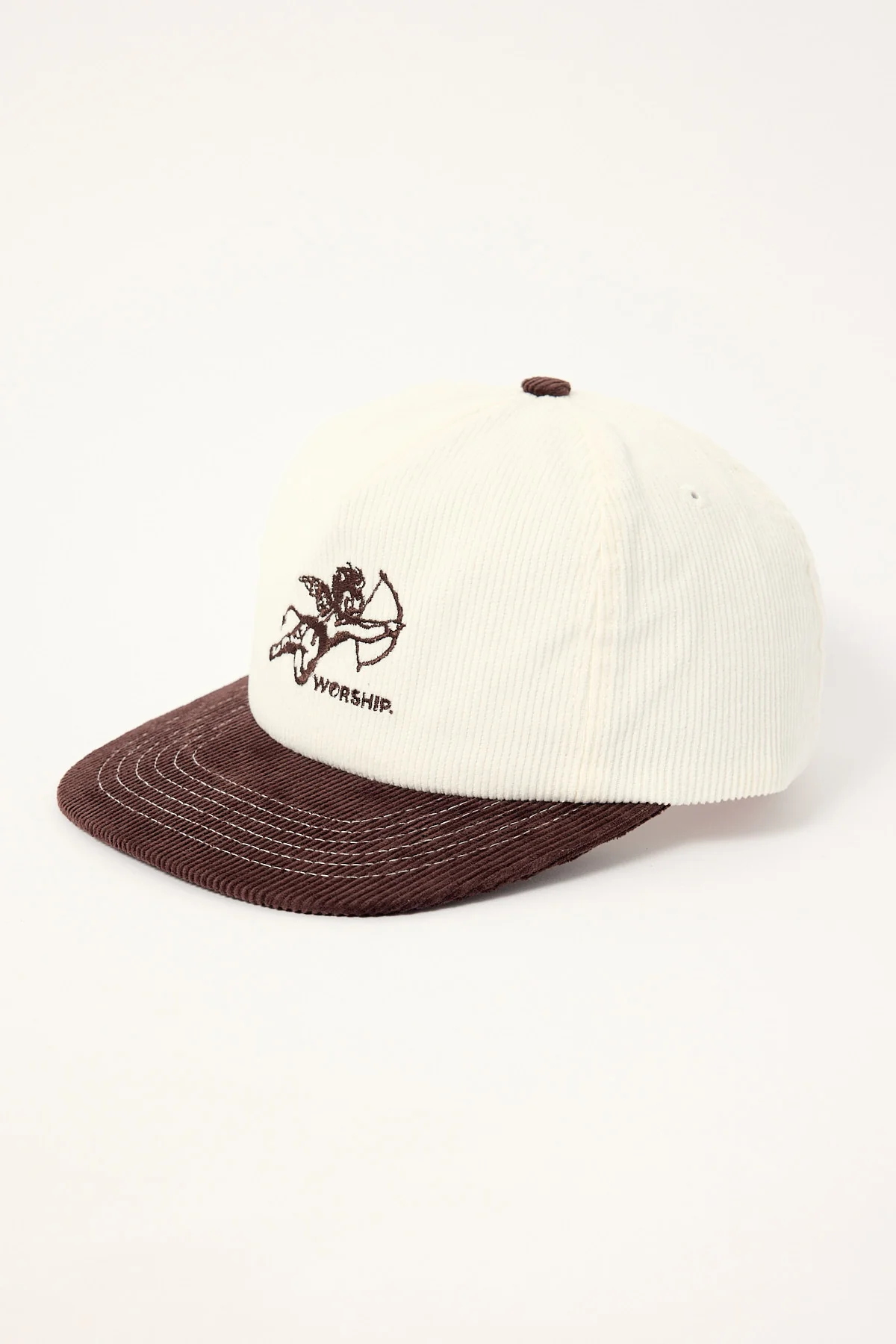 Worship Cherub Cord 5 Panel Hat Dark Choc - Image 4