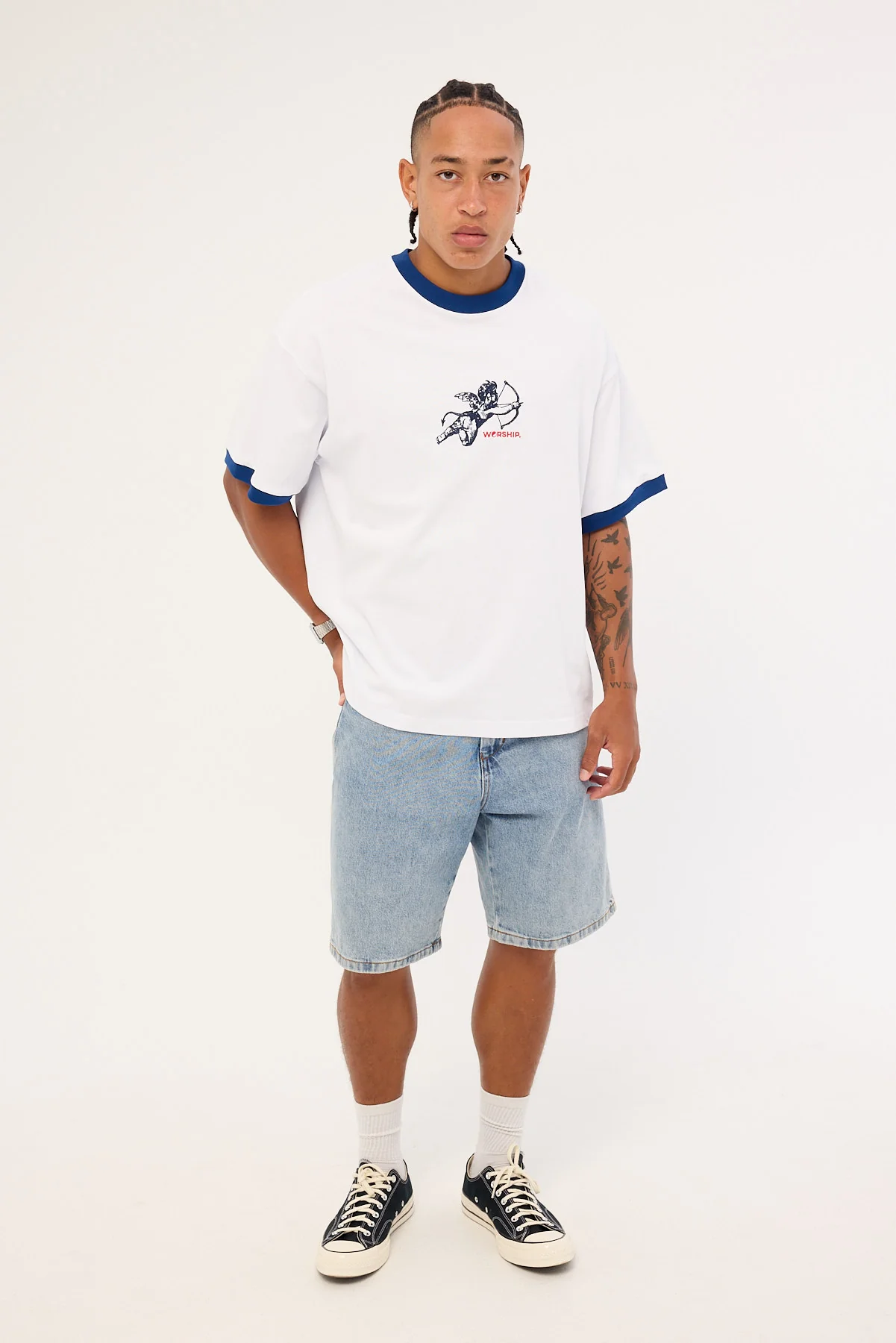 Worship Cherub Oversize Ringer Tee White - Image 2