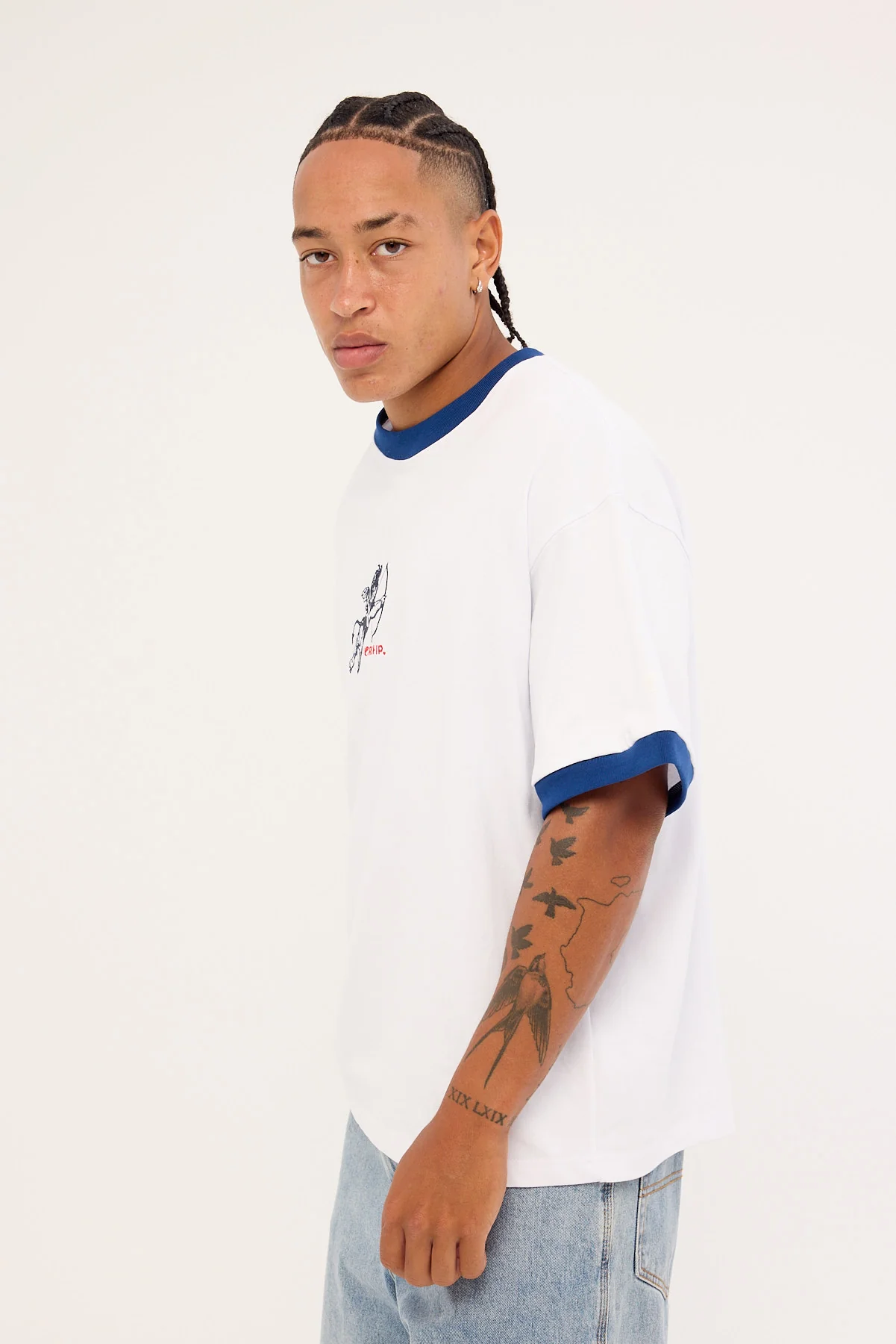 Worship Cherub Oversize Ringer Tee White - Image 3