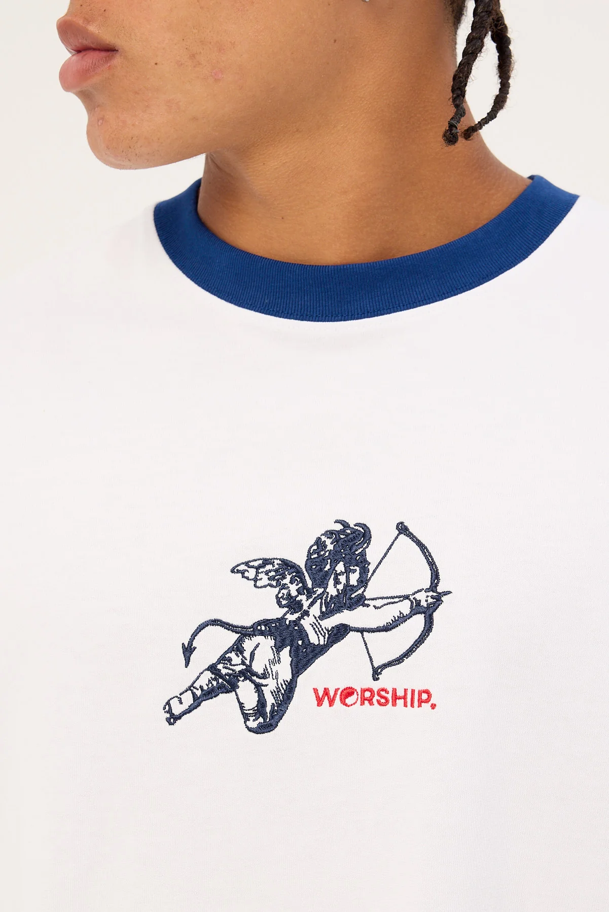 Worship Cherub Oversize Ringer Tee White - Image 5