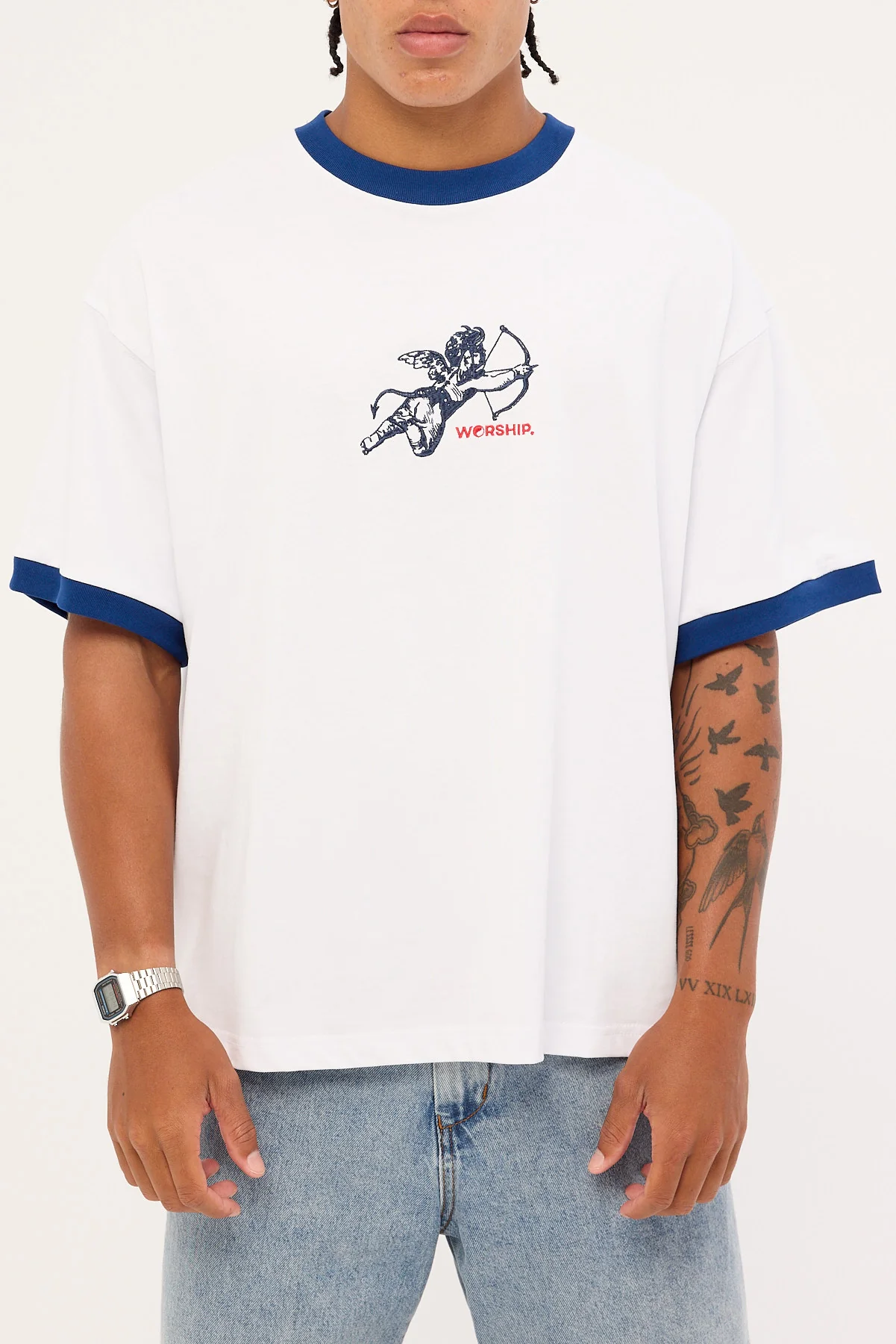 Worship Cherub Oversize Ringer Tee White - Image 6
