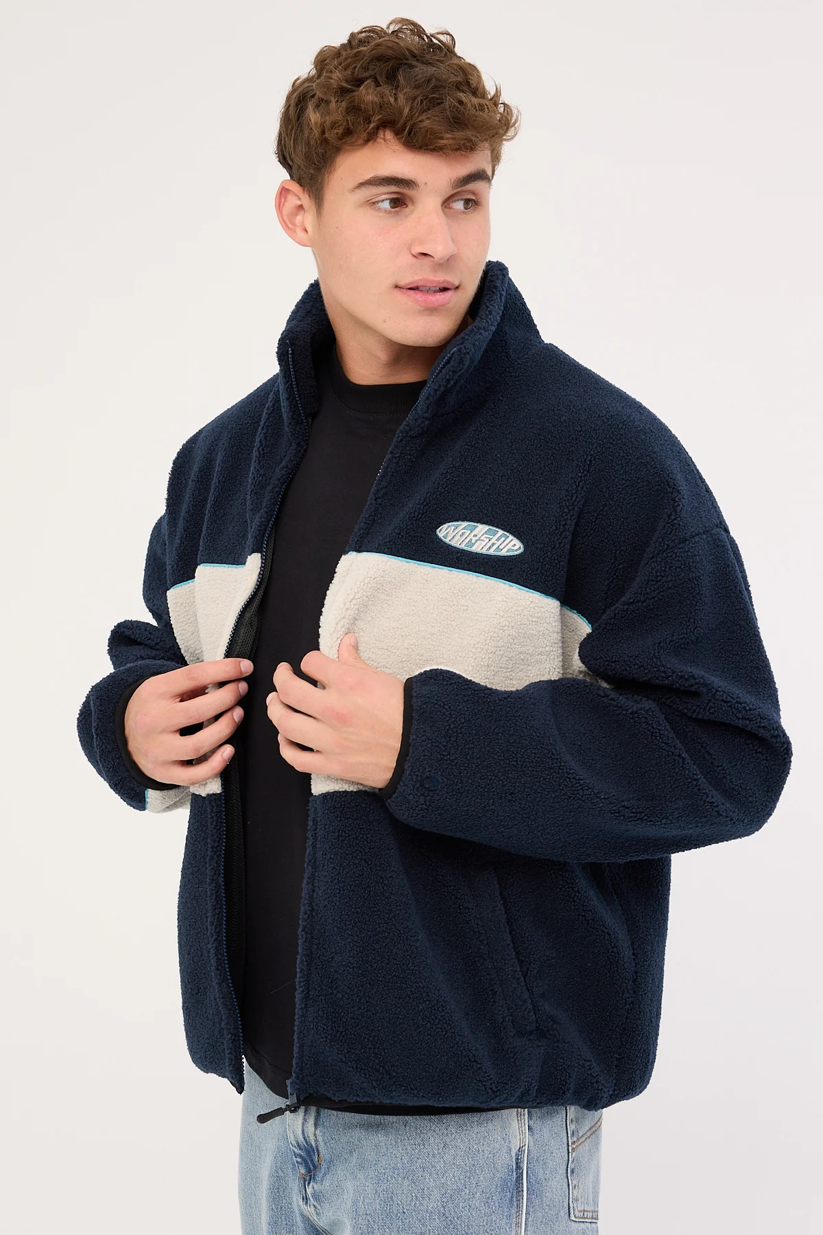 Worship Clipper Sherpa Jacket Blue - Image 6