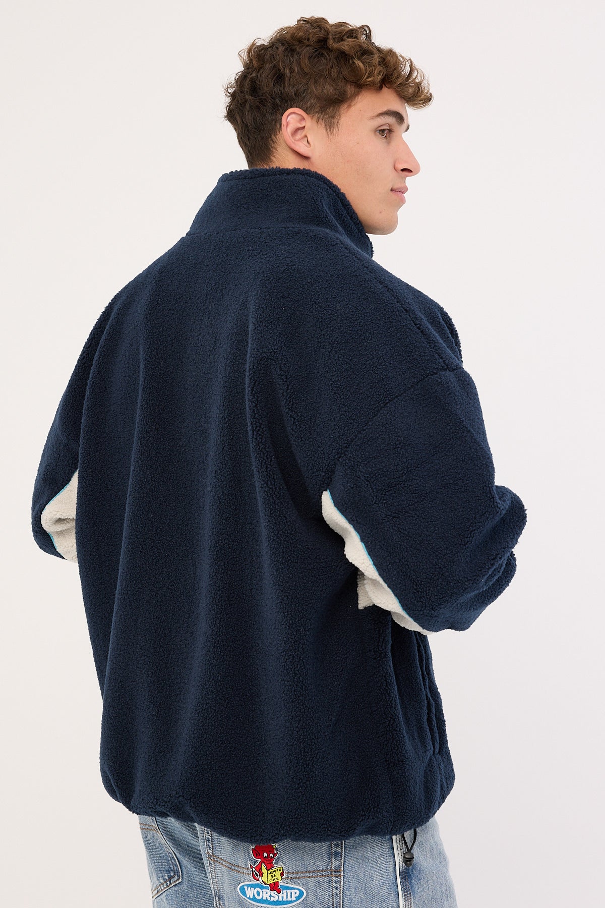 Worship Clipper Sherpa Jacket Blue - Image 7