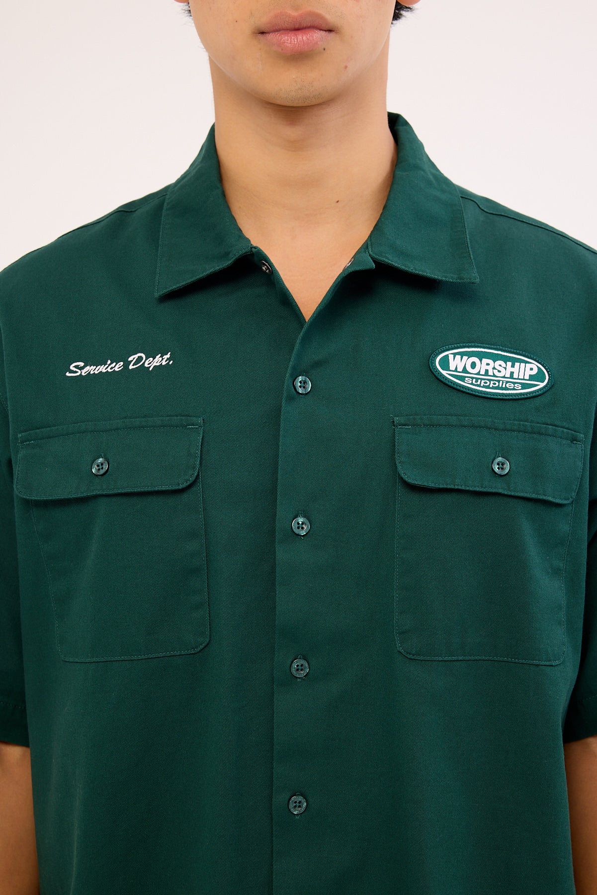 Worship Department Short Sleeve Workshirt Hunter Green - Image 5