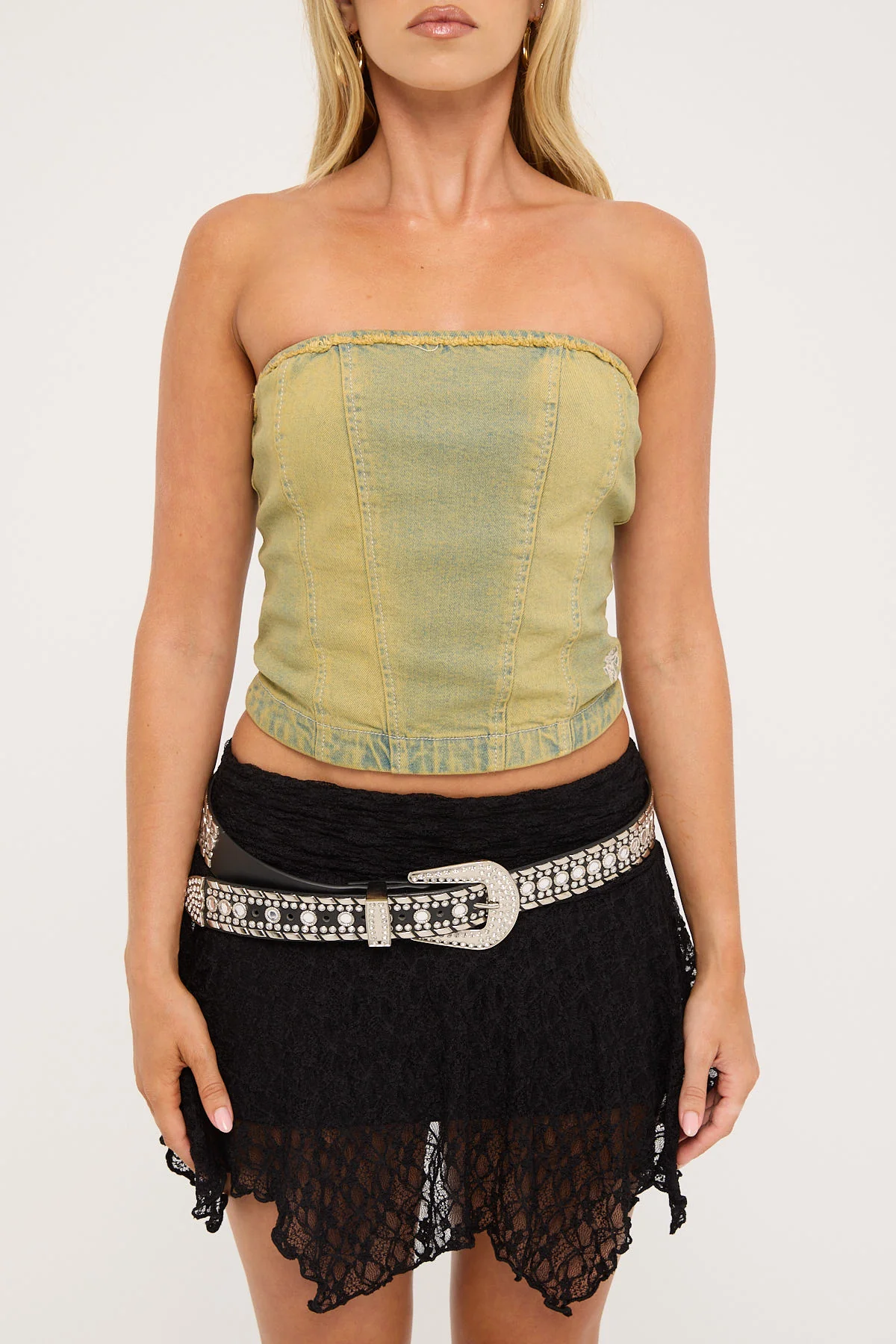 Worship Devlish Denim Tube Top So Dirt It Hurts - Image 7