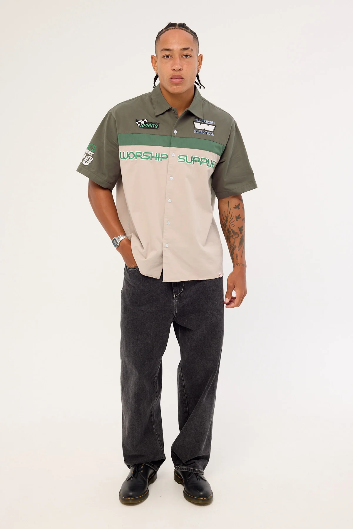 Worship Grand Prix Short Sleeve Shirt Worn Black - Image 2