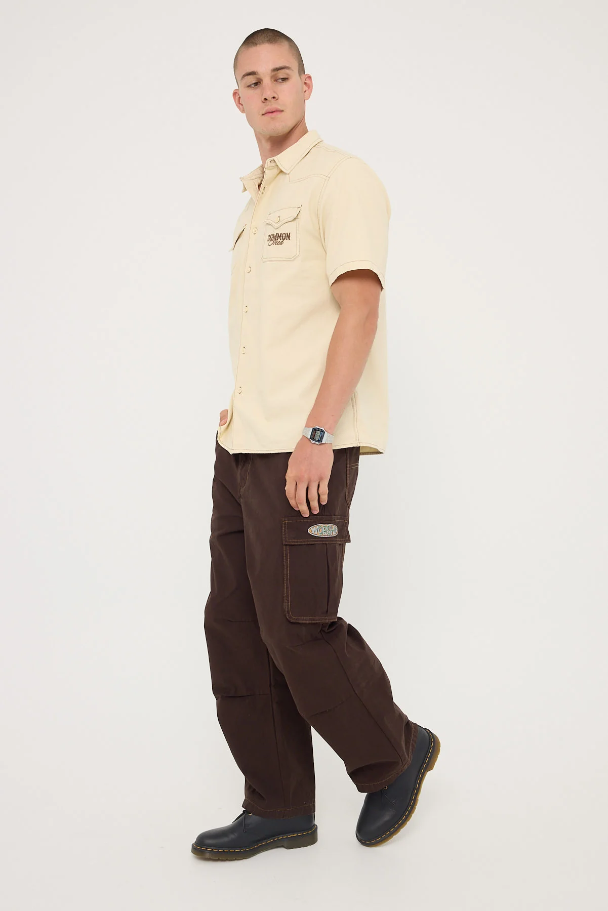 Worship Guard Cotton Cargo Pant Mole Overdye - Image 3