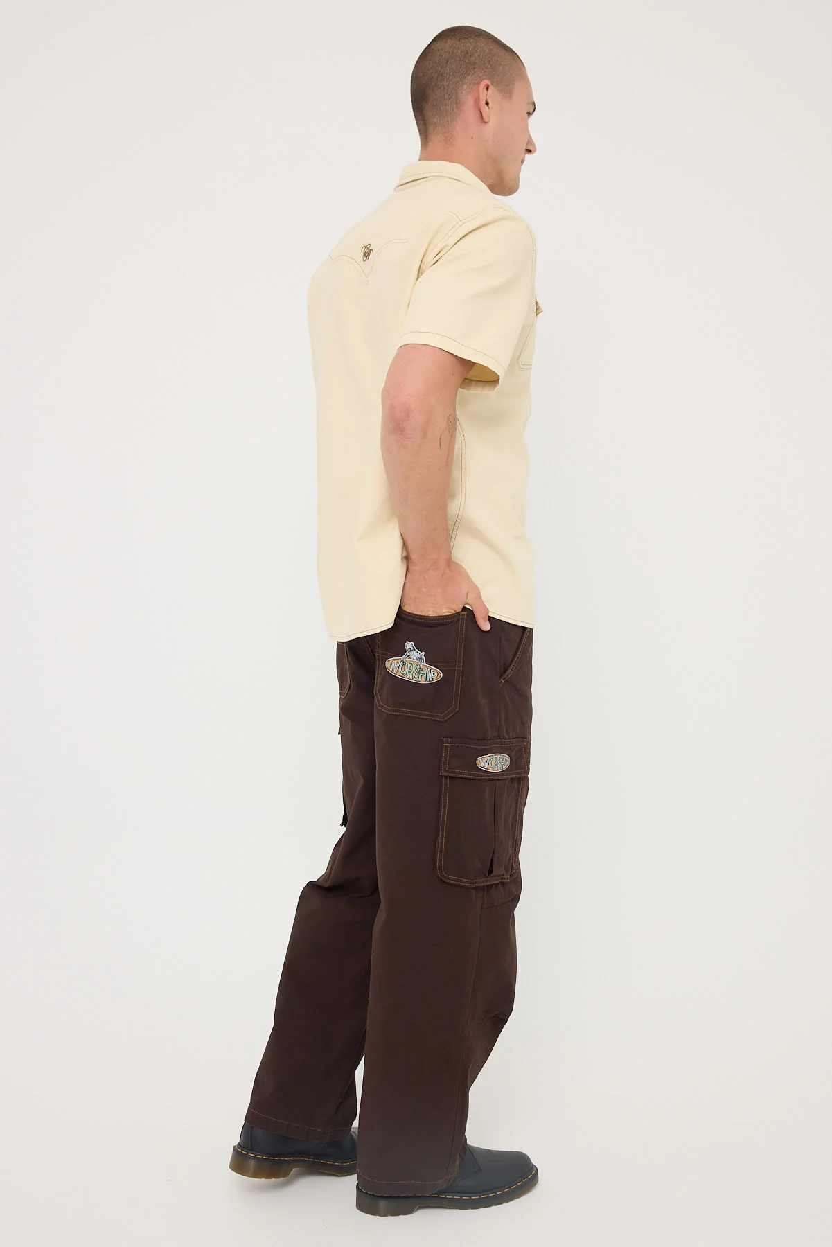 Worship Guard Cotton Cargo Pant Mole Overdye - Image 5