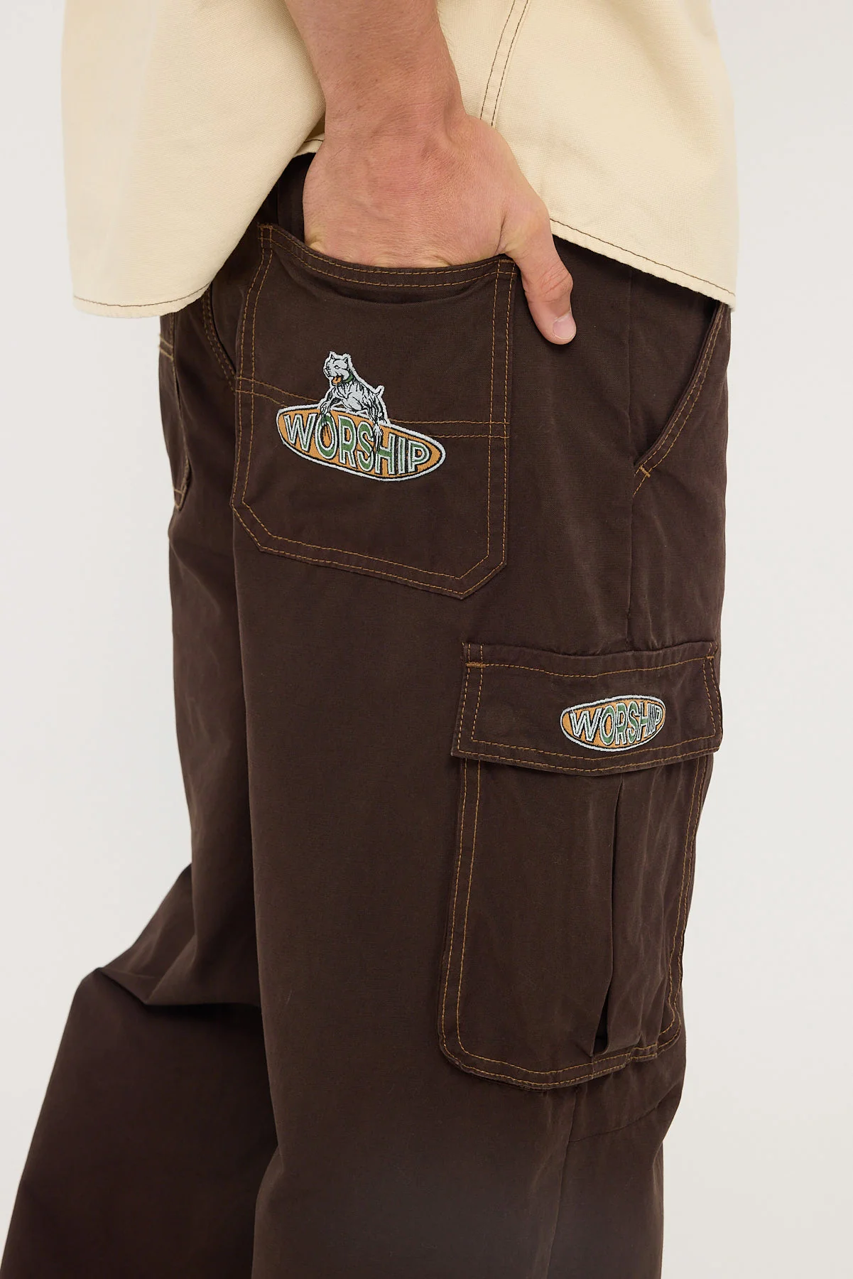 Worship Guard Cotton Cargo Pant Mole Overdye - Image 6