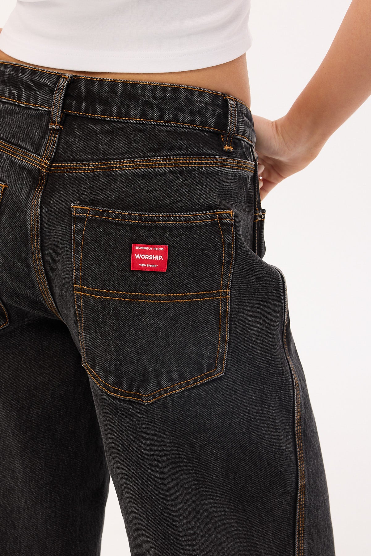 Worship Hangtime Sloucher Jean Black Rinse - Image 7
