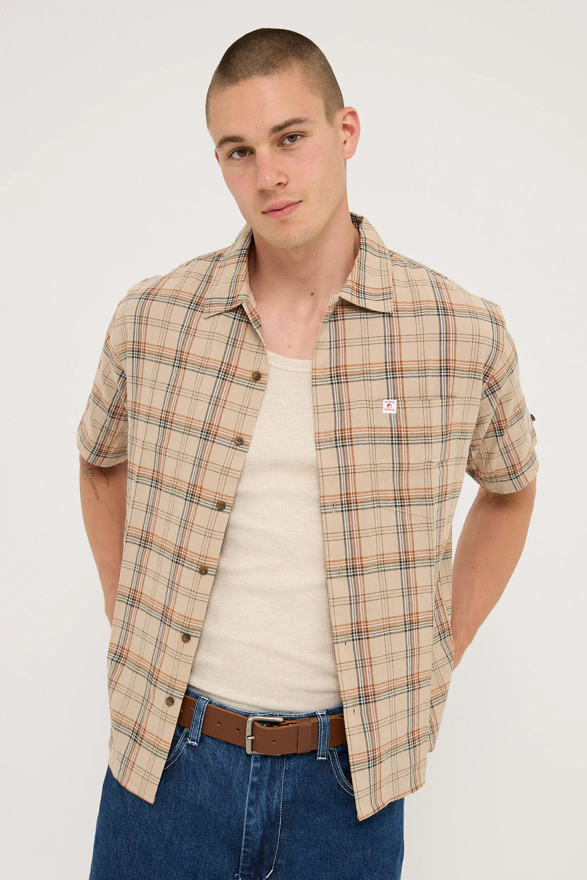 Worship Hank Short Sleeve Work Shirt Grey - Image 2