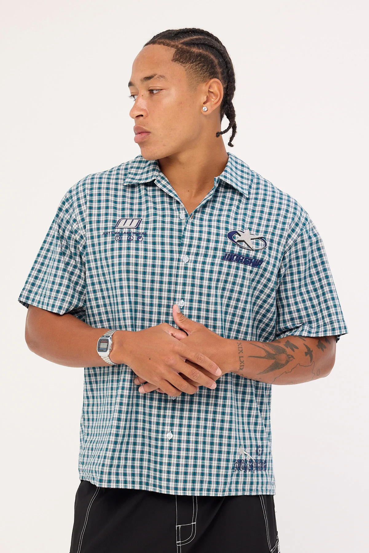 Worship Injection Short Sleeve Shirt Dark Blue - Image 4
