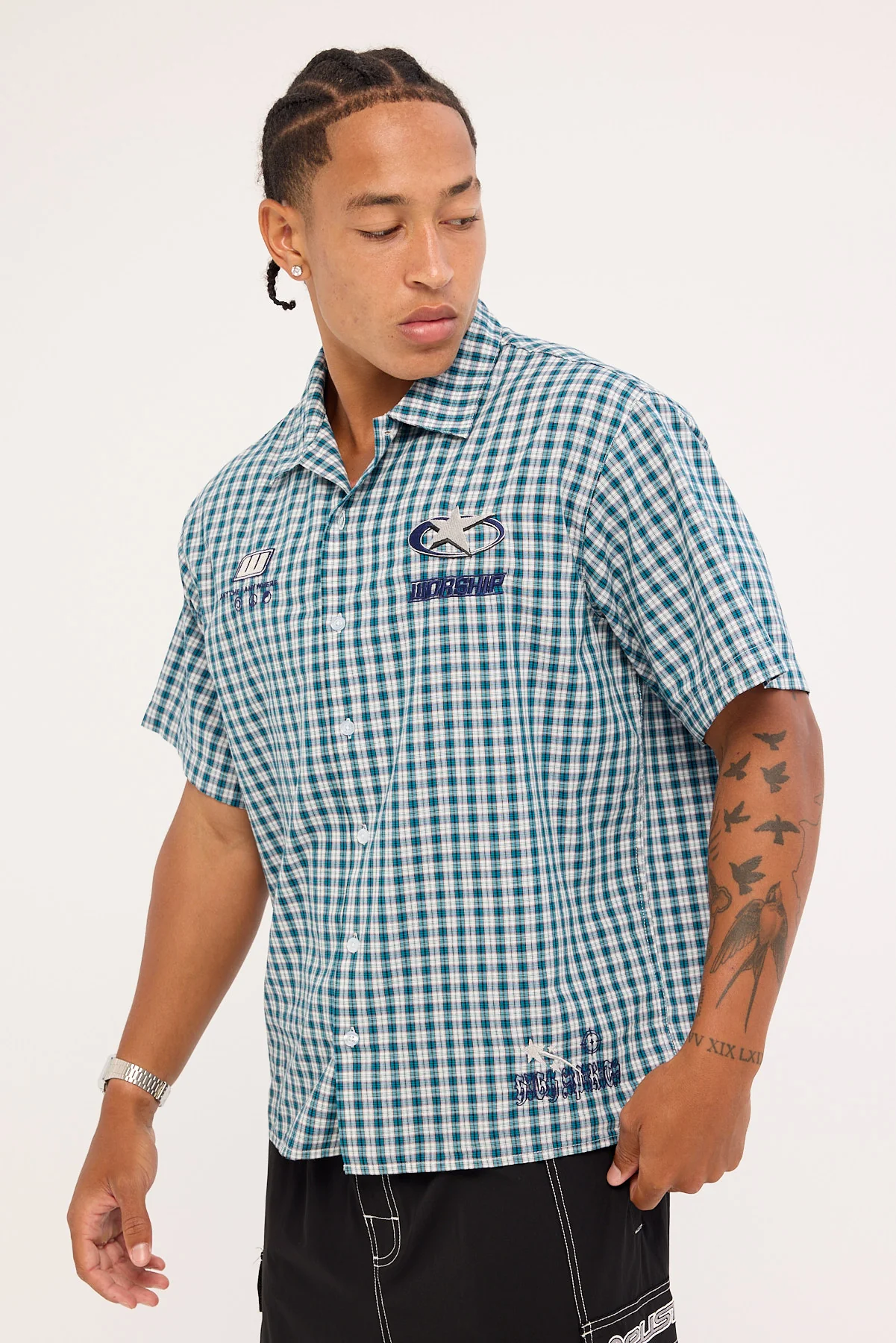Worship Injection Short Sleeve Shirt Dark Blue - Image 7