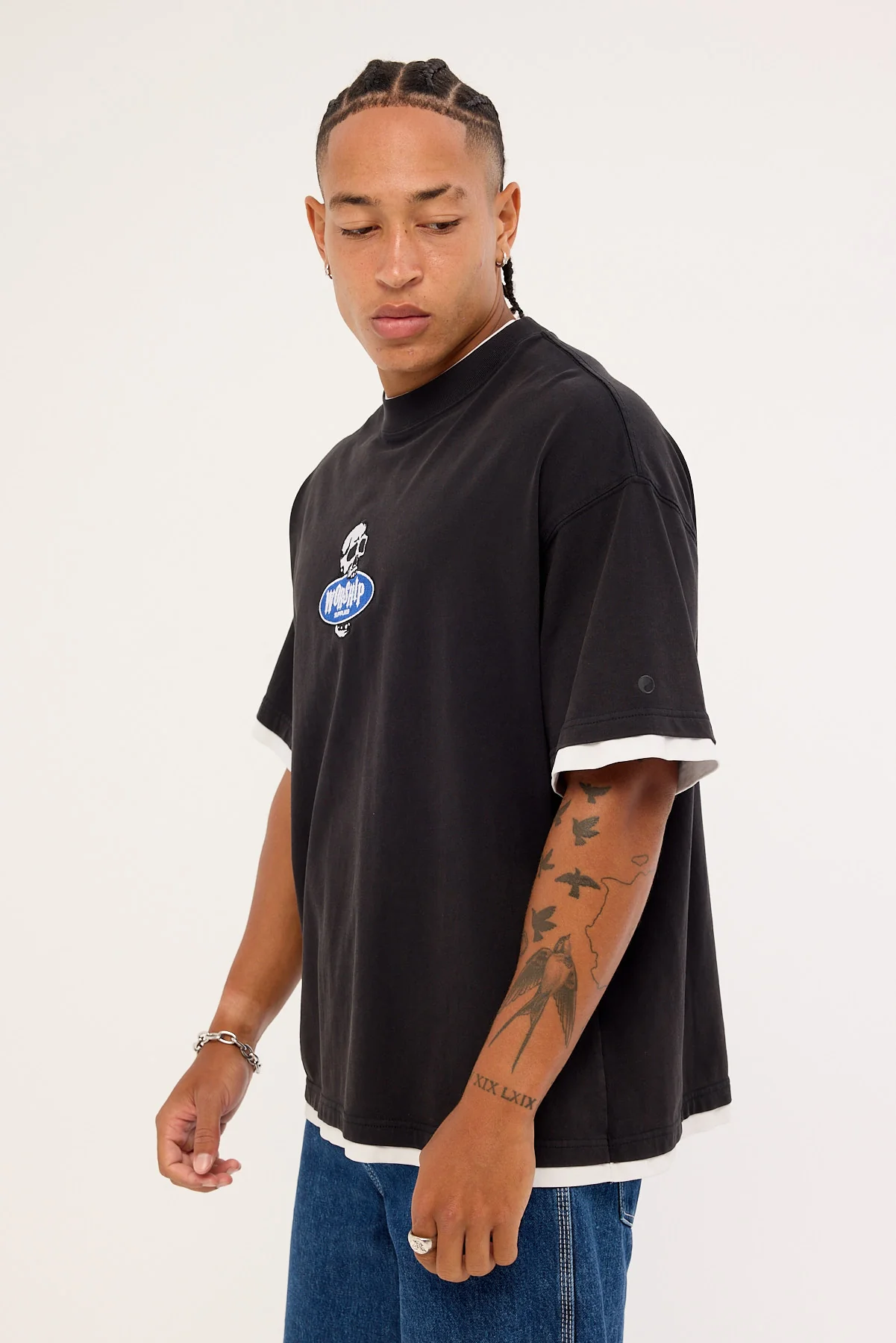 Worship Jaws Oversize Tee Washed Black - Image 3