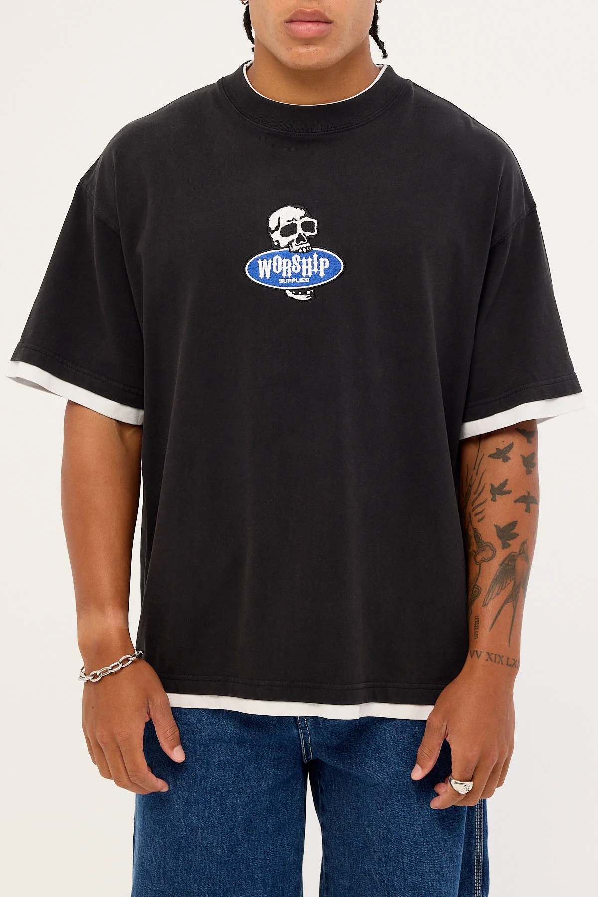 Worship Jaws Oversize Tee Washed Black - Image 6