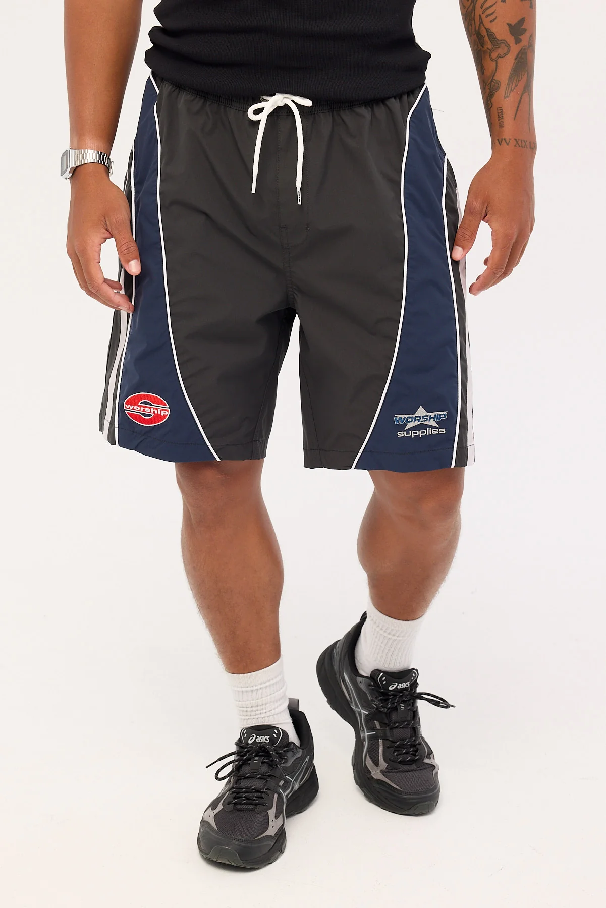 Worship Laps Elastic Swim Short Worn Black - Image 2